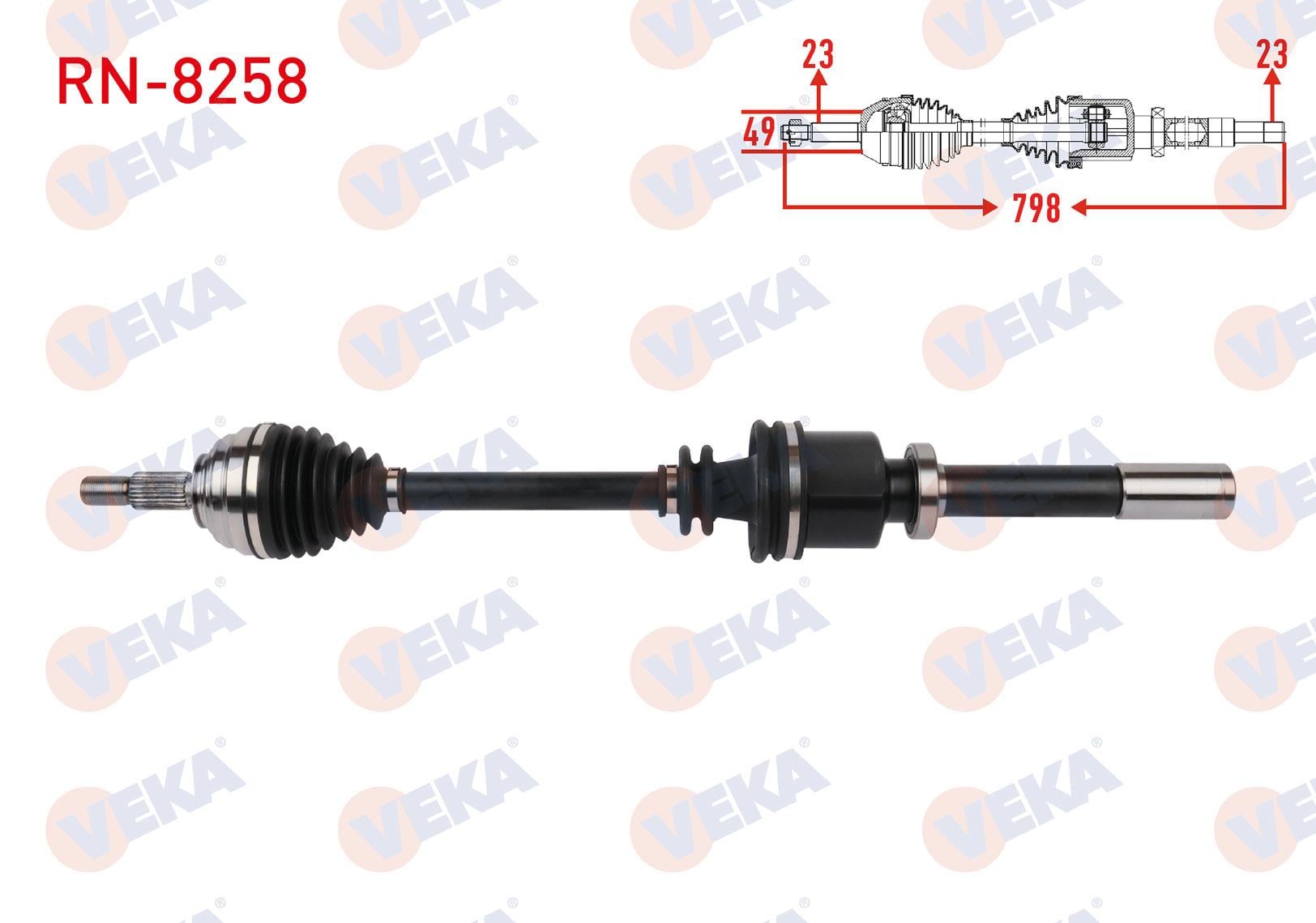 KOMPLE AKS SAG ON UZUNLUK 789mm RENAULT CLIO III 1.6 2005-2014 / DACIA LOGAN 1.6 2006-