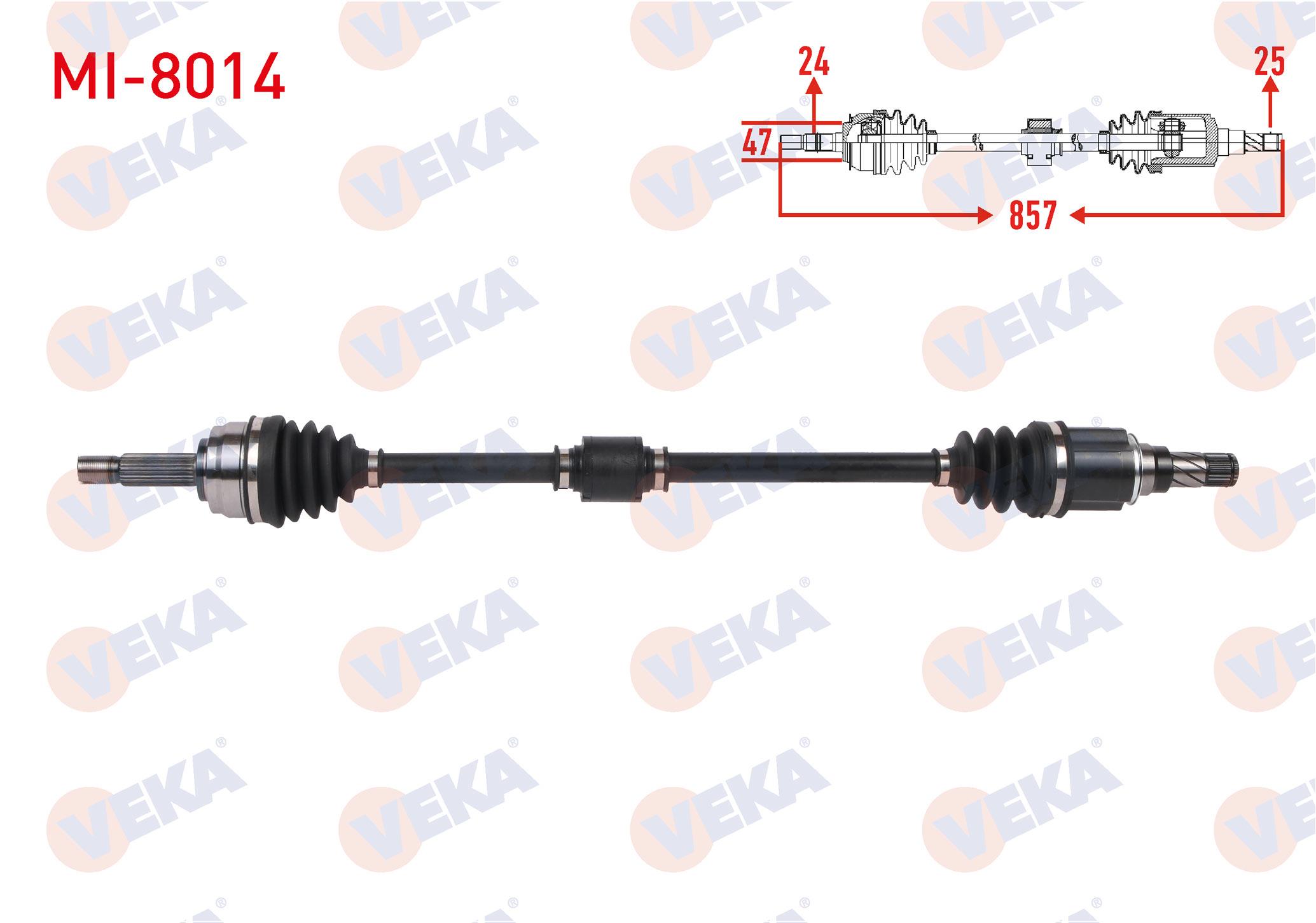 KOMPLE AKS SAG ON UZUNLUK 857mm MITSUBISHI ATTRAGE 1.2 2013-/ SPACE STAR 1.2 2012-