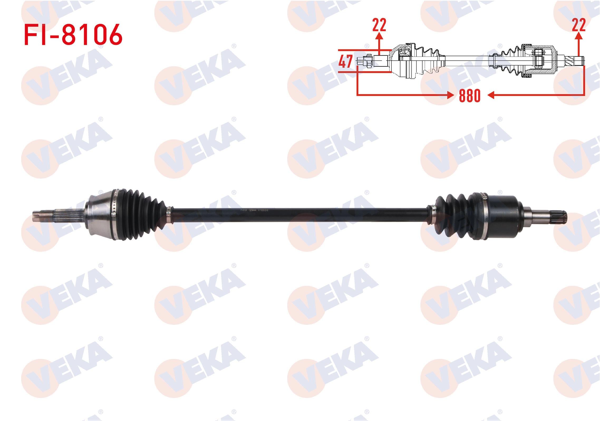 KOMPLE AKS SAG ON UZUNLUK 880mm FIAT PALIO-SIENA 1.2i-1.4i-1.6i (C514 SNZ) 1999-2002