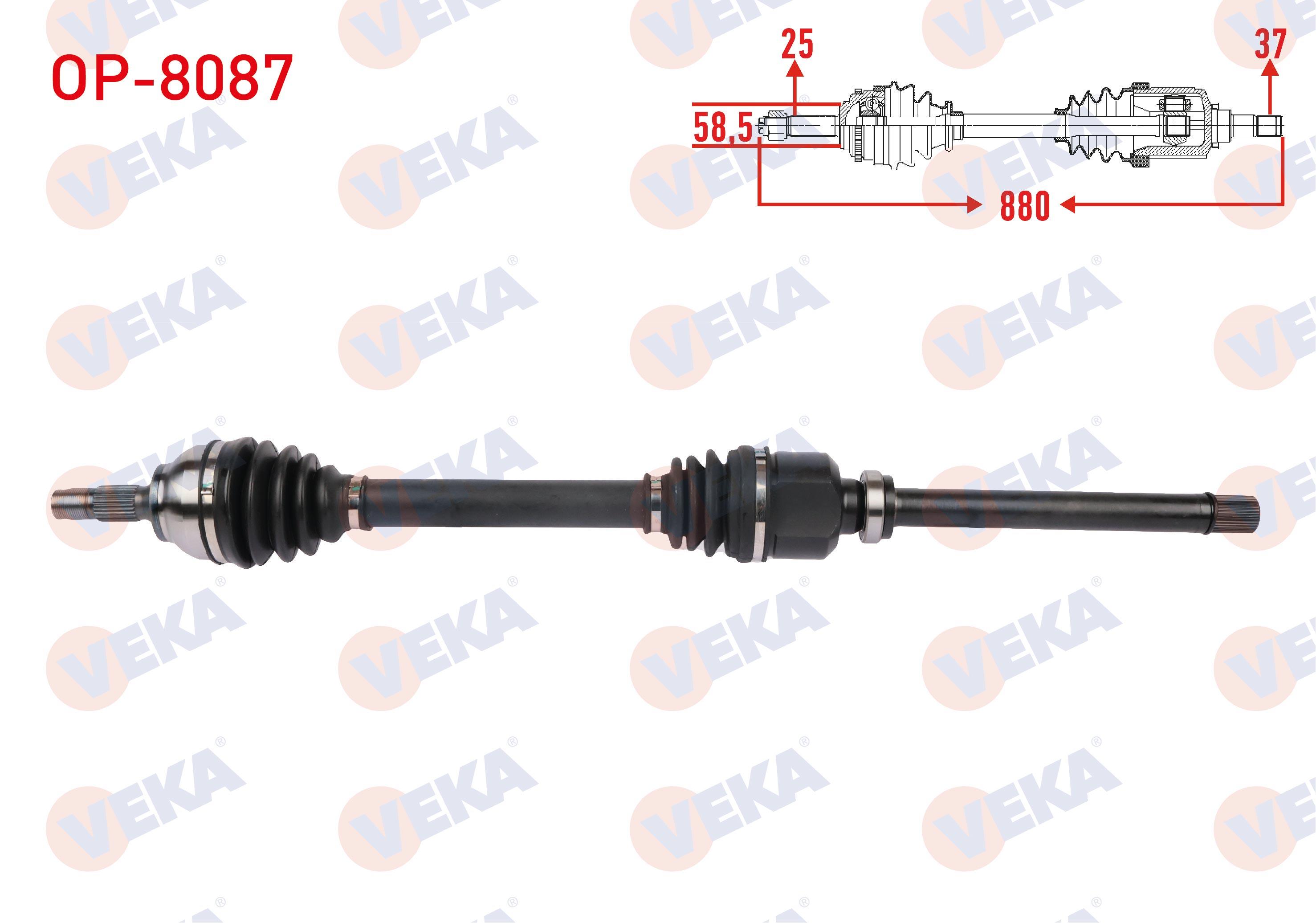 KOMPLE AKS SAG ON UZUNLUK 880mm OPEL CROSSLAND X 1.2 2017- / CITROEN C3 AIRCROSS II 1.2 2017-