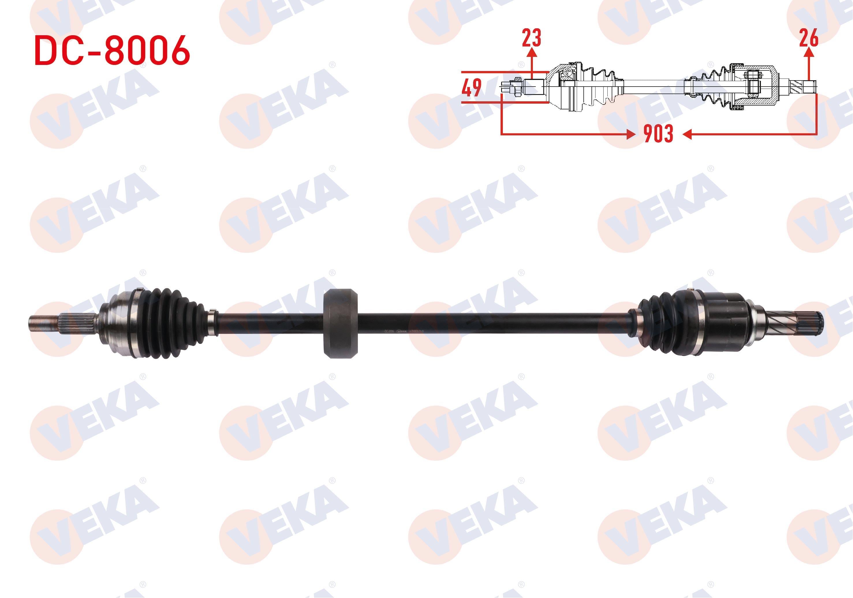 KOMPLE AKS SAG ON UZUNLUK 903mm DACIA LOGAN II / SANDERO II 1.0 SCE 6 M-T 2016-