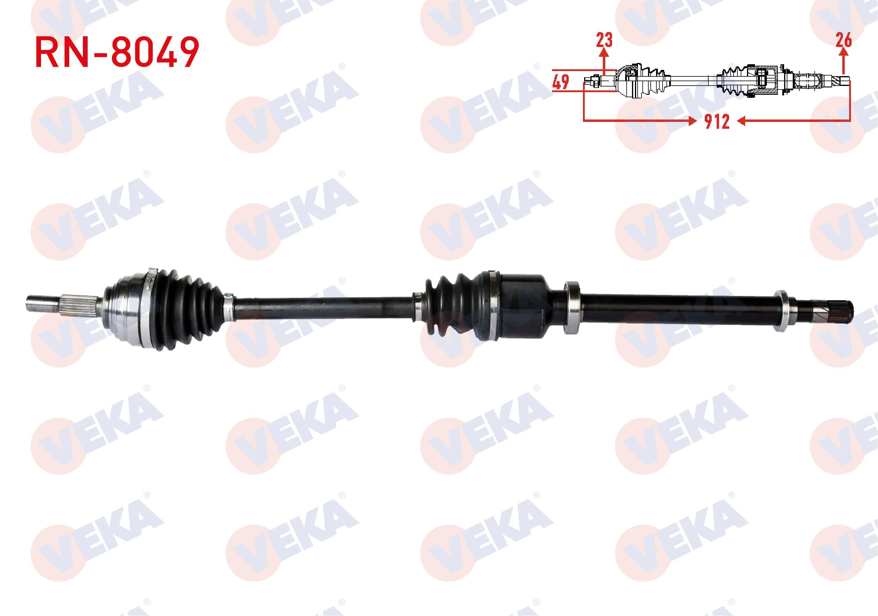 KOMPLE AKS SAG ON UZUNLUK 911mm RENAULT MEGANE II 1.4i 16v - 1.5 DCI - 1.6i 16v 2002-2008