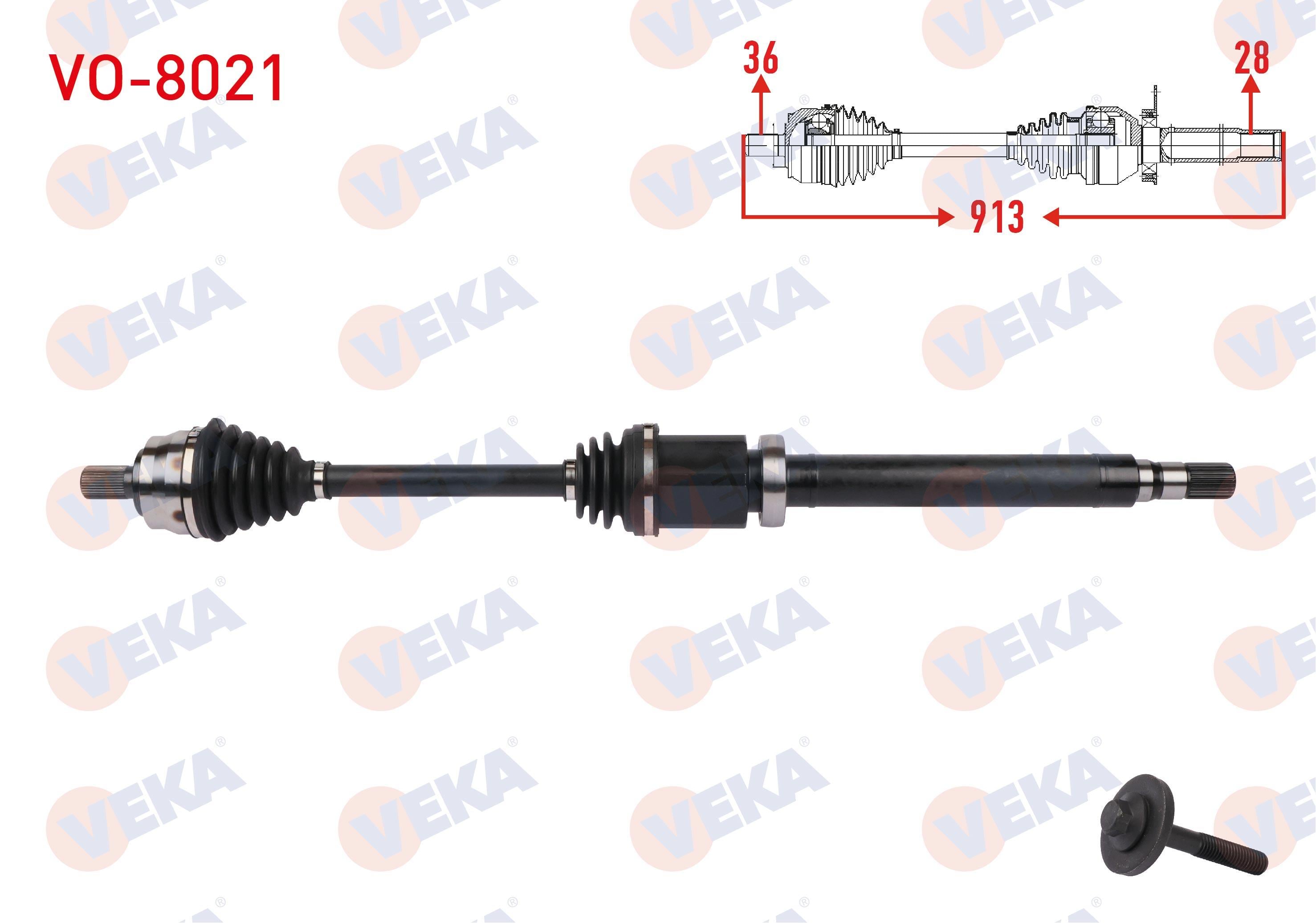 KOMPLE AKS SAG ON UZUNLUK 913mm VOLVO V40 COUNTRY T4 1.6 BENZINLI A-T 2014-
