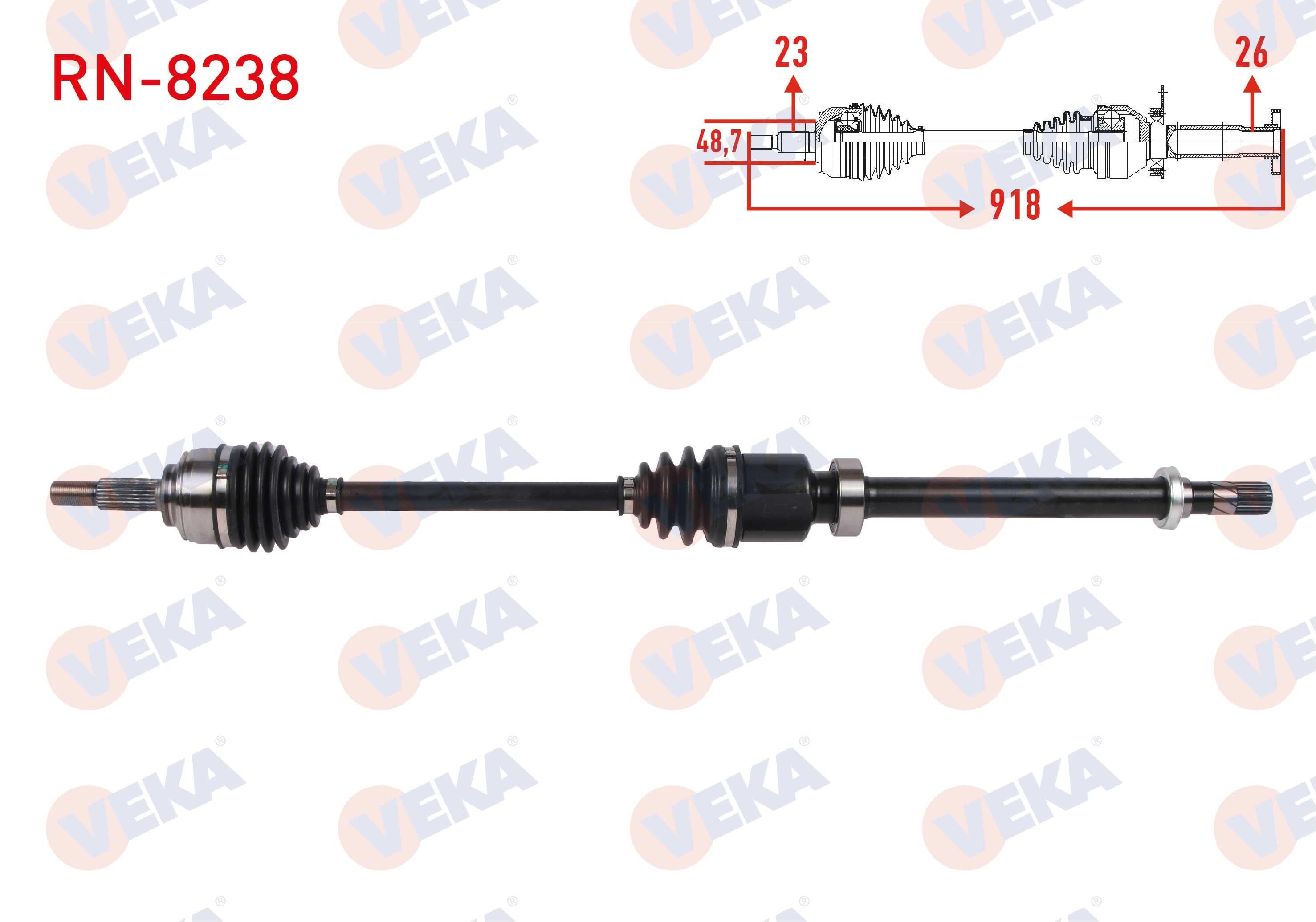 KOMPLE AKS SAG ON UZUNLUK 918mm RENAULT CAPTUR 0.9 Tce M-T 2013-