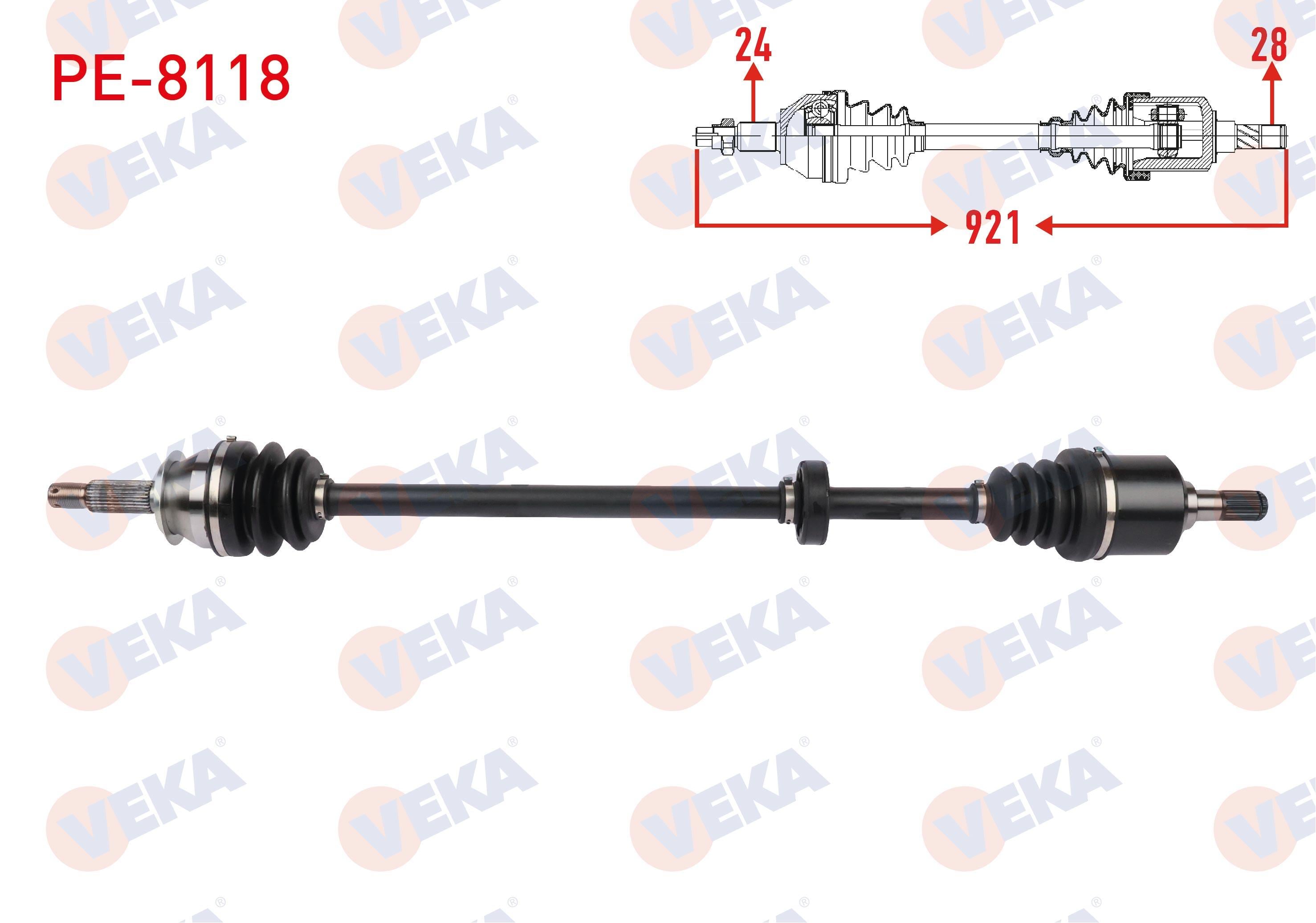KOMPLE AKS SAG ON UZUNLUK 921mm PEUGEOT 308 II 1.6 HDi, BlueHDi 2014-2021 / RIFTER - BERLINGO 1.5 BlueHDi, 1.6 BlueHDi 2018- / OPEL COMBO 1.5 D 2018-