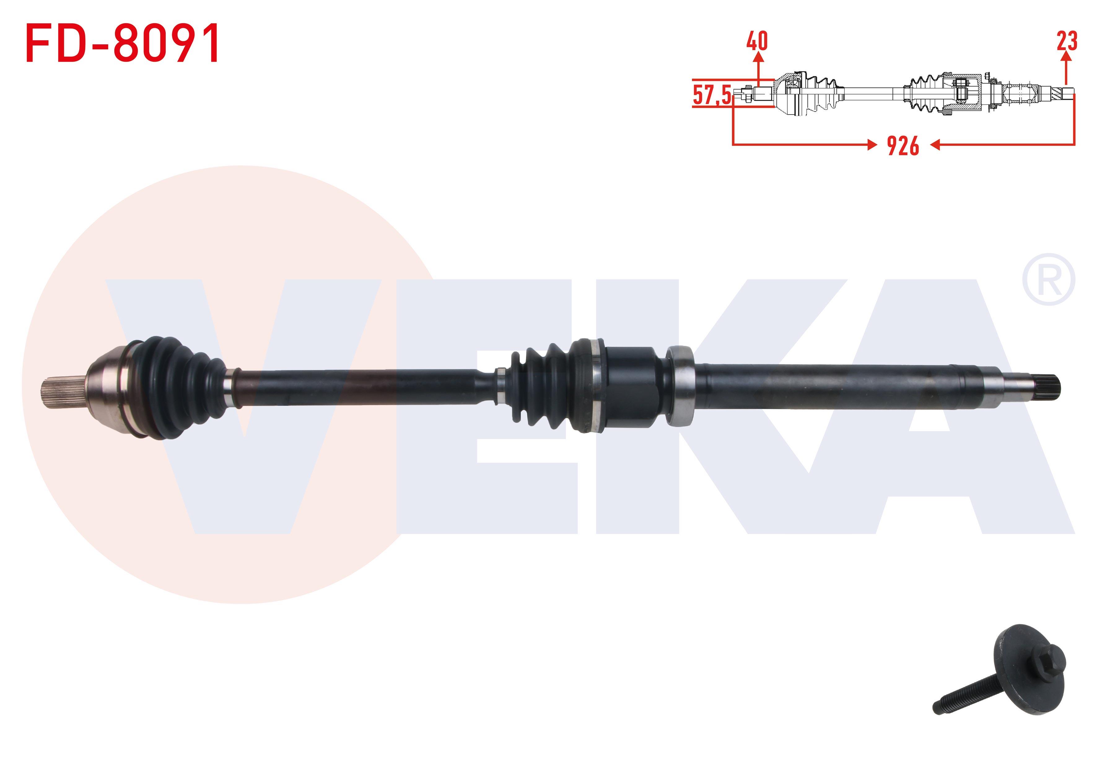 KOMPLE AKS SAG ON UZUNLUK 926mm FORD MONDEO IV 1.6 M-T 2007-2014