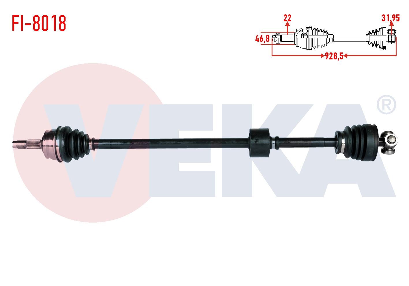 KOMPLE AKS SAG ON UZUNLUK 928 mm FIAT TEMPRA 1.4i - 1.6i 1992-1999