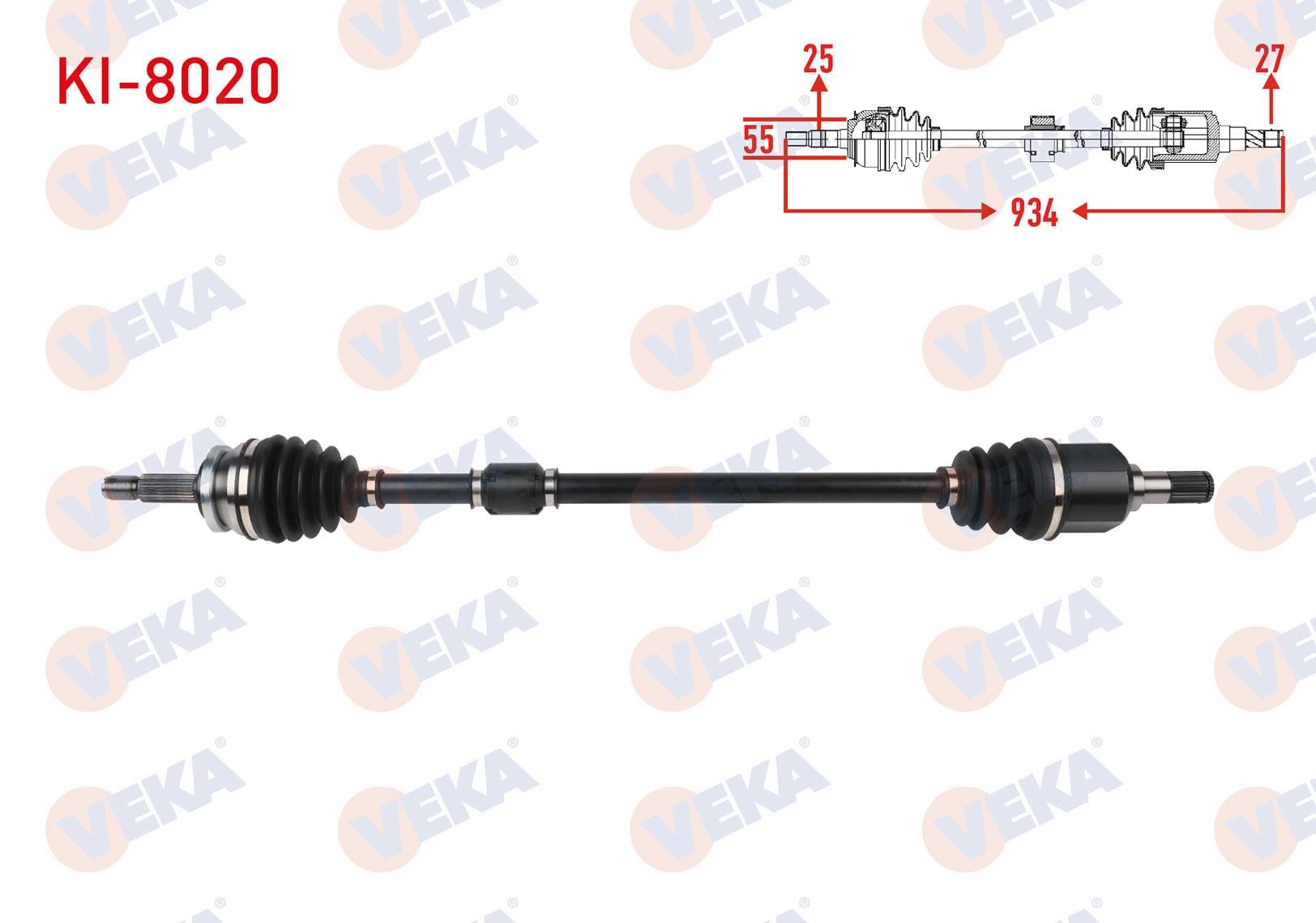 KOMPLE AKS SAG ON UZUNLUK 934mm KIA STONIC 1.0 T-GDI 7 DCT 2017-