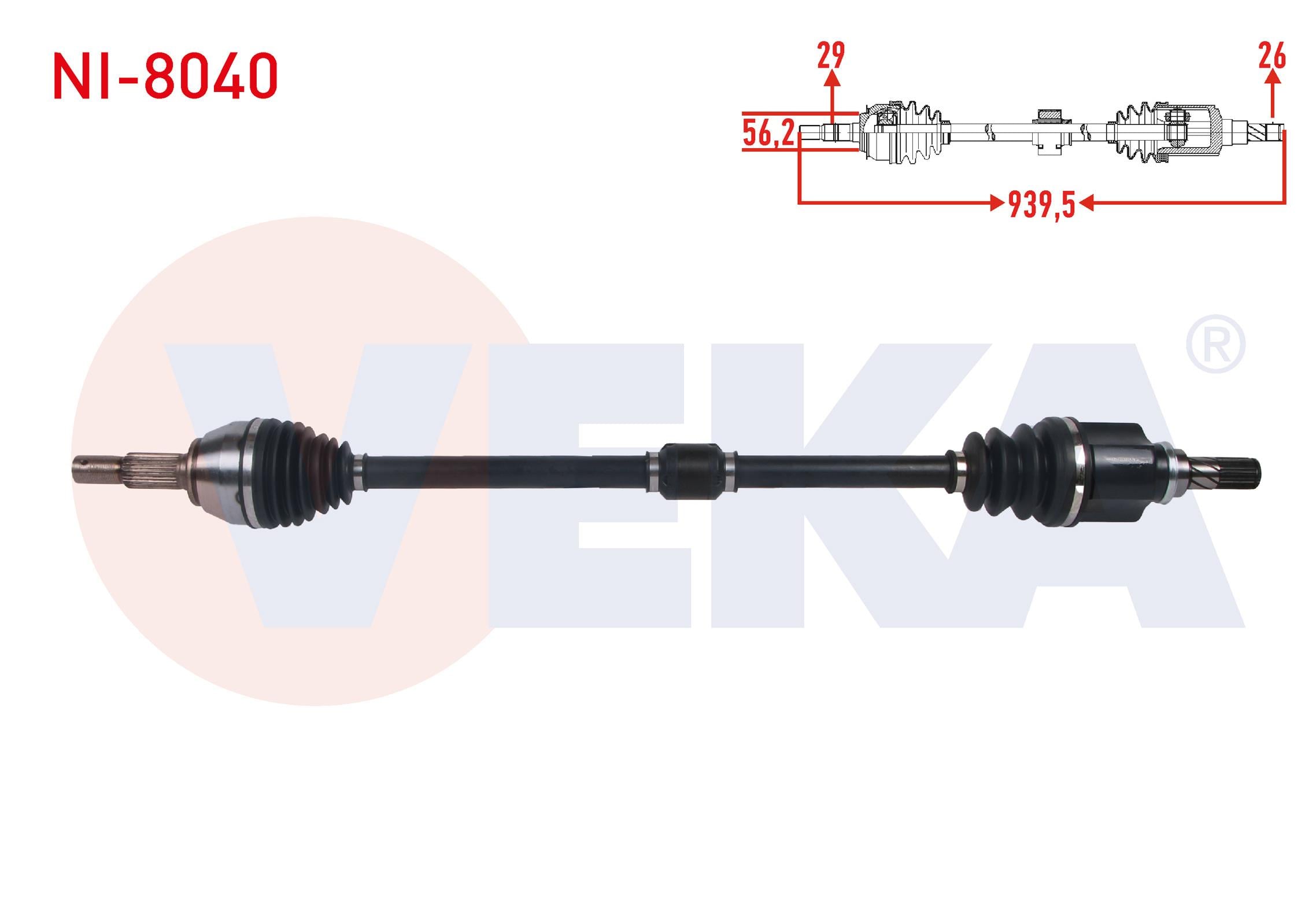 KOMPLE AKS SAG ON UZUNLUK 938,5mm NISSAN JUKE (F15) 1.6 M-T 2010-