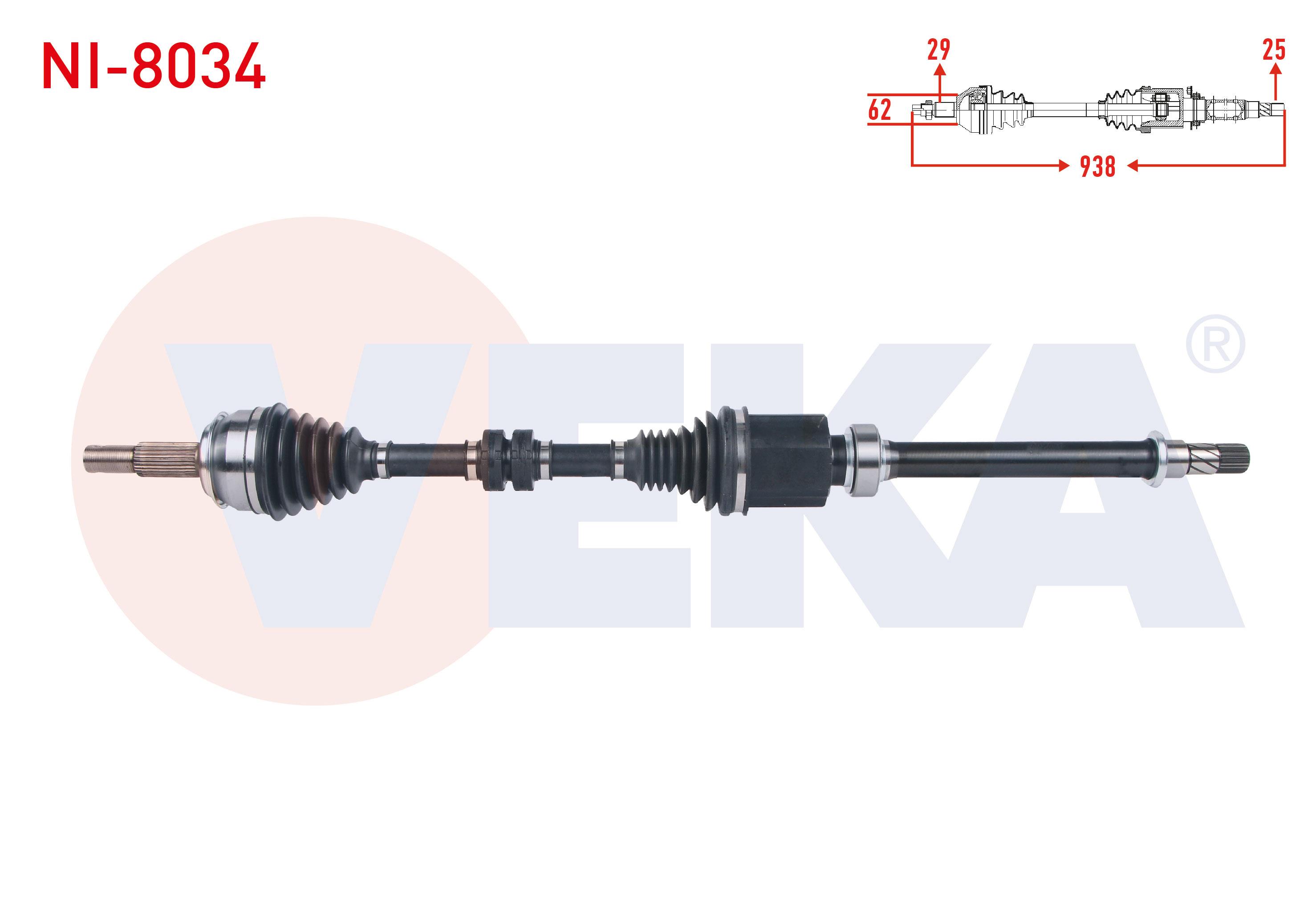 KOMPLE AKS SAG ON UZUNLUK 938mm NISSAN QASHQAI (J11) 1.2 DIG-T A-T 2014-