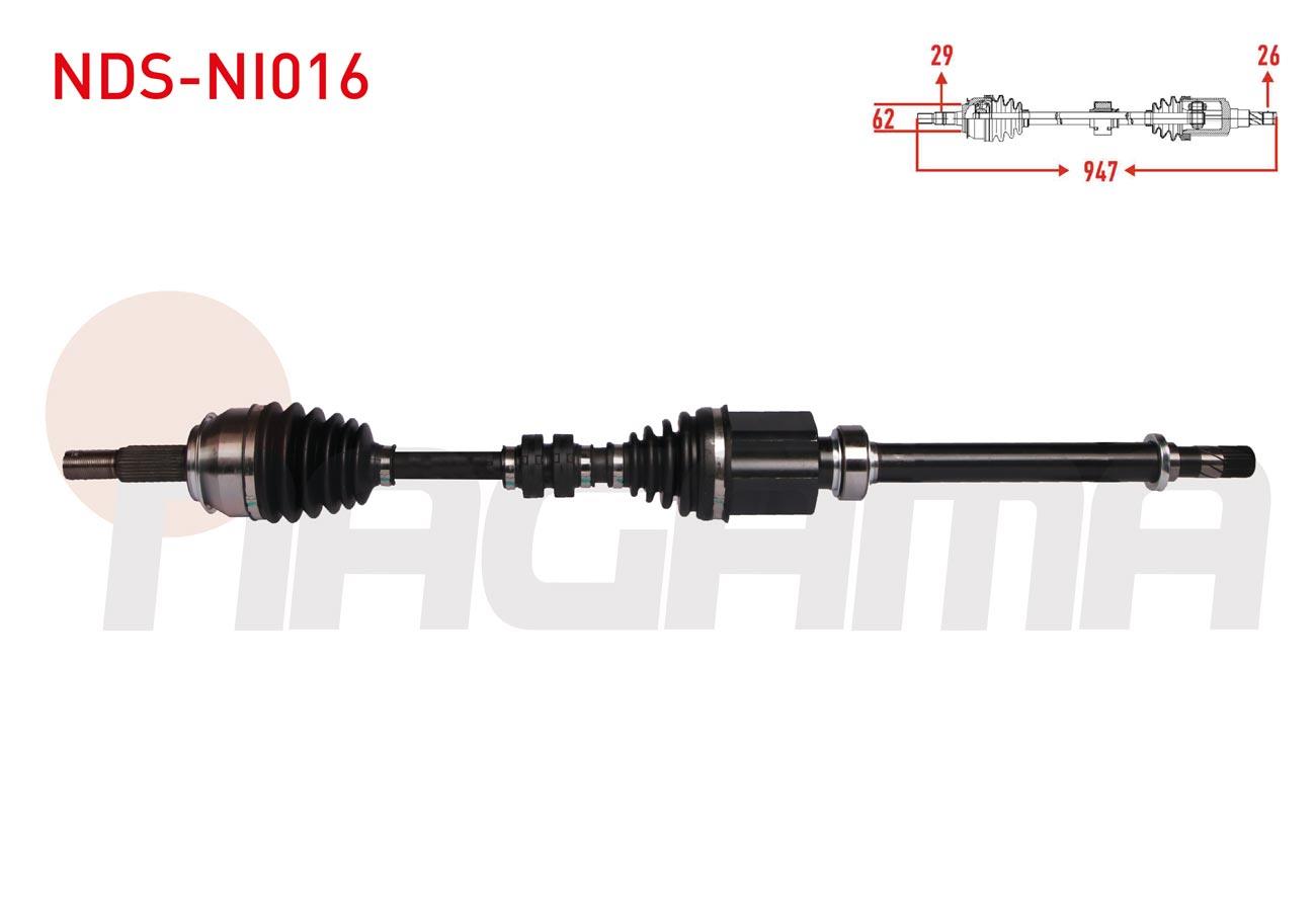 KOMPLE AKS SAG ON UZUNLUK 947mm NISSAN QASHQAI (J11) 1.2 DIG-T - 1.5 DCI M-T 2014-