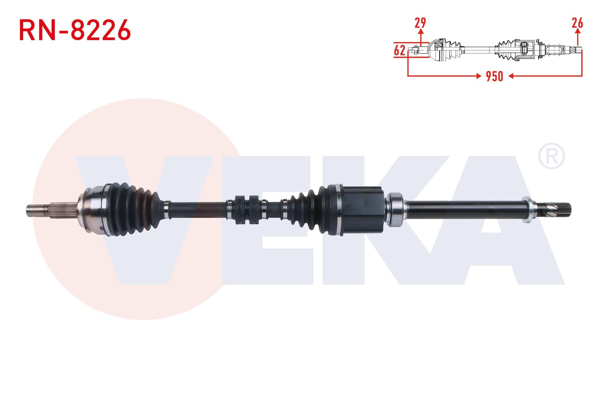 KOMPLE AKS SAG ON UZUNLUK 950mm RENAULT KADJAR 1.5 DCI M-T 2015- / NISSAN QASHQAI II J11 1.5 dCi 2018-
