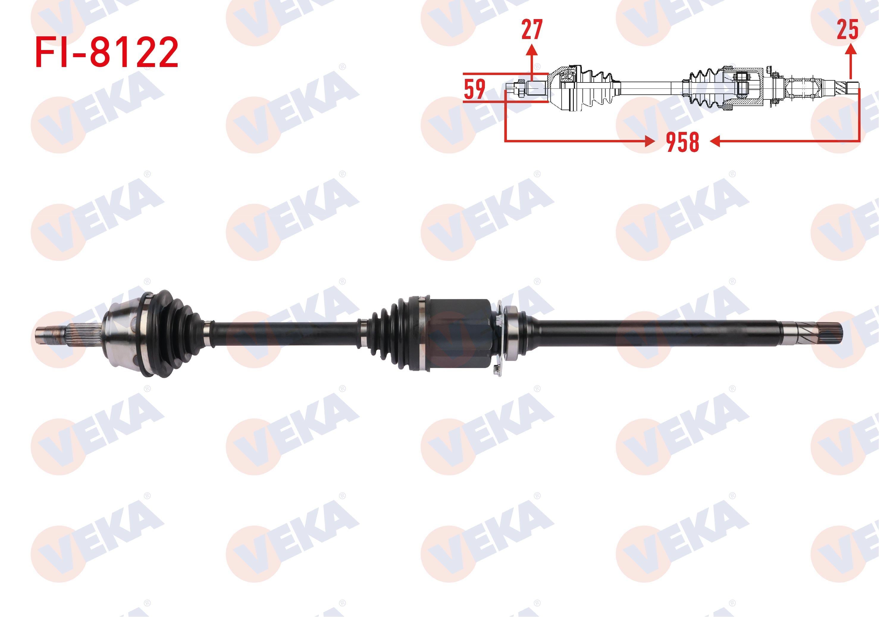KOMPLE AKS SAG ON UZUNLUK 958mm FIAT DOBLO 1.6 MJT M-T 2010-