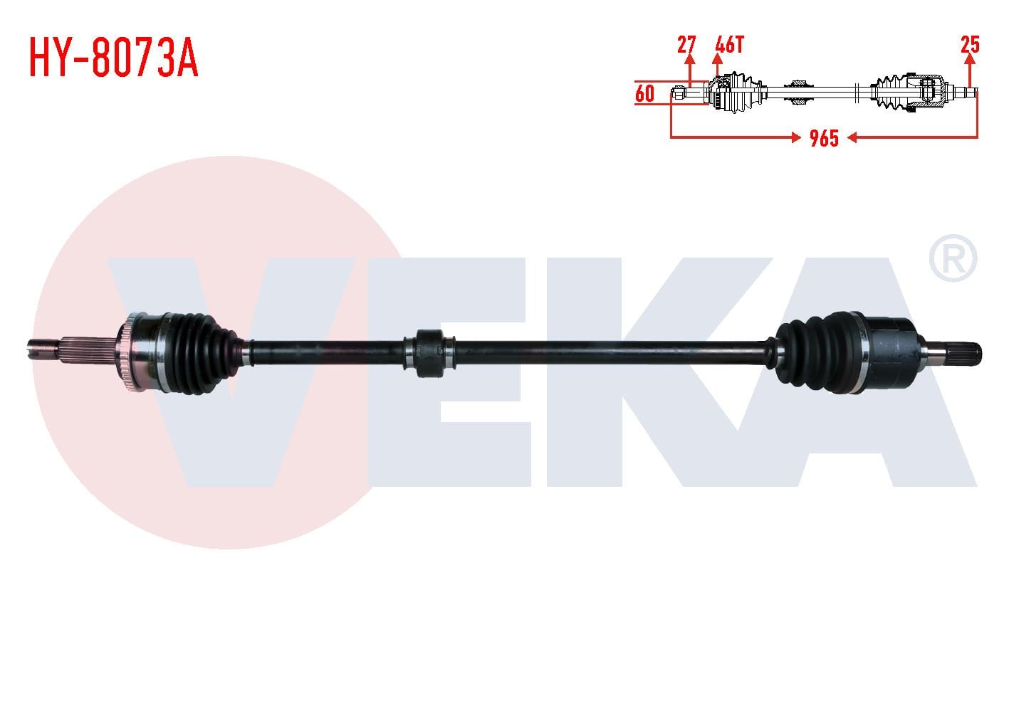 KOMPLE AKS SAG ON UZUNLUK 965mm ABSLI 46 DIS HYUNDAI ELANTRA 1.6 CVVT M-T 6 ILERI 2011-2015 / I30 1.4 MPi A/T-M/T 2011-
