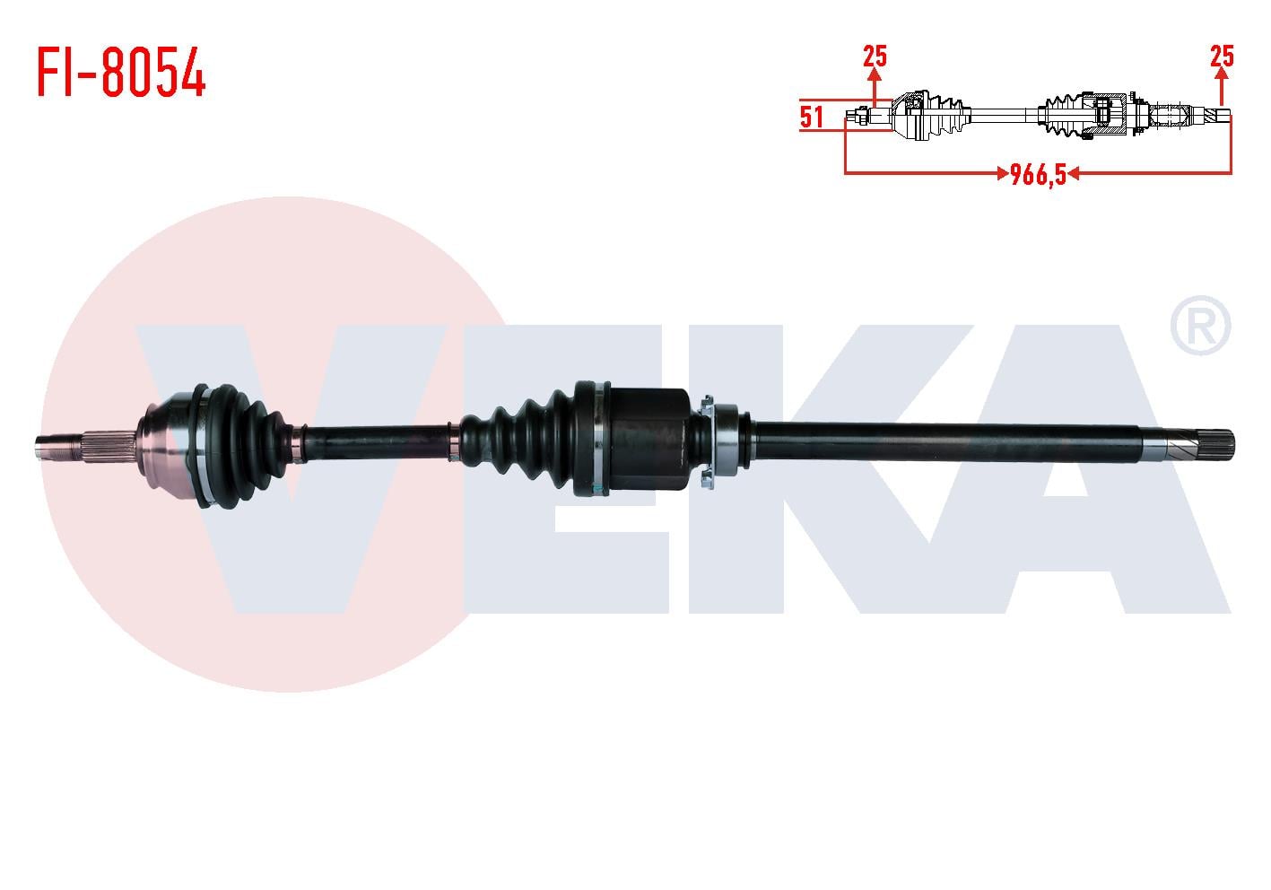 KOMPLE AKS SAG ON UZUNLUK 966,5mm FIAT DOBLO 1.6 MJT M-T 2010-