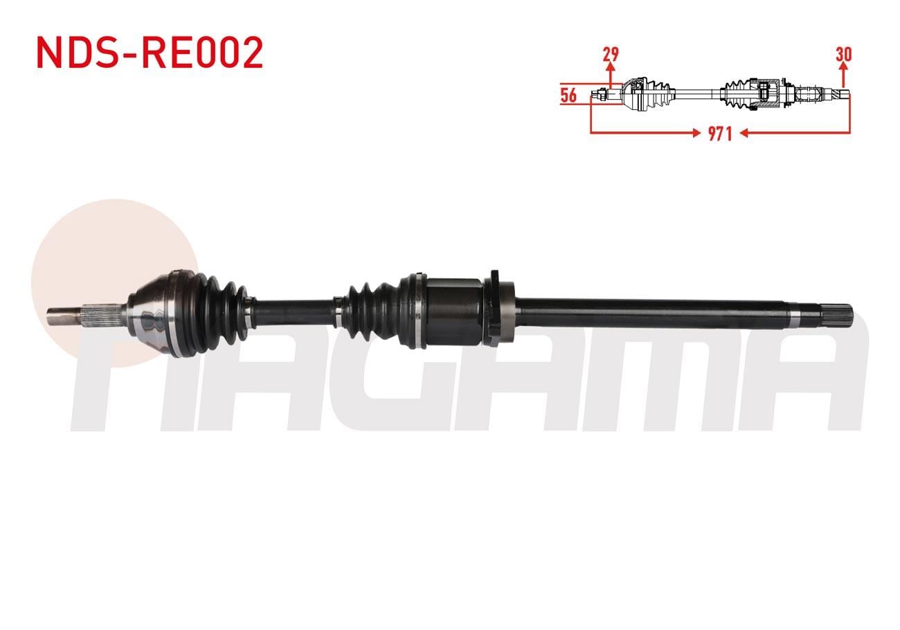 KOMPLE AKS SAG ON UZUNLUK 971mm RENAULT KOLEOS (HY_) 2.0 DCI A-T 2008-2014/ QASHQAI (J10) - QASHQAI+2 (J10) 2.0 DCI A-T 2007-2014/ X-TRAIL (T31) 2.0 DCI A-T 2007-2013