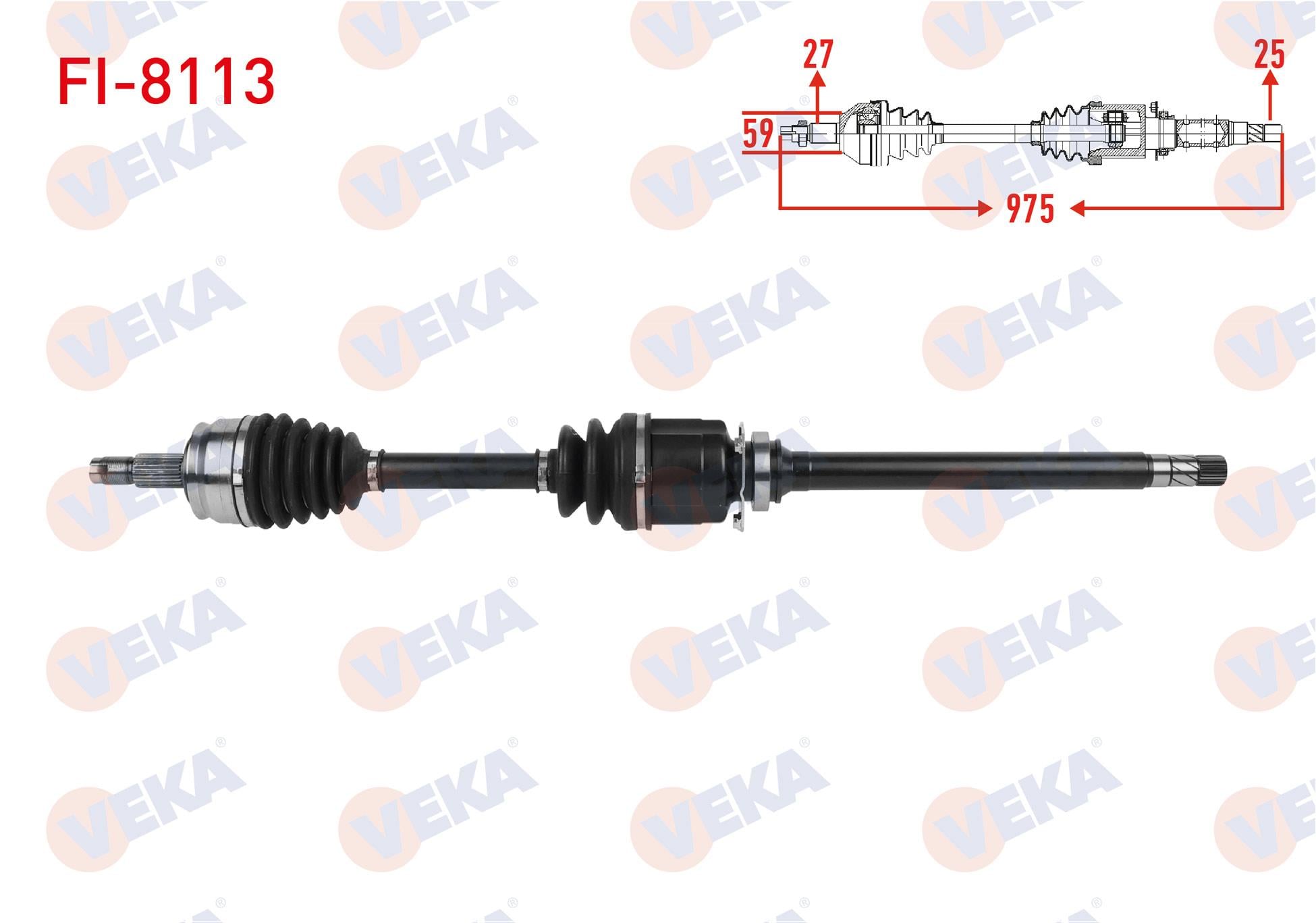 KOMPLE AKS SAG ON UZUNLUK 975mm FIAT 500 X 1.4 6 AT/6 MT 2014- / JEEP RENEGADE  1.4 6 AT/6 MT 2014-