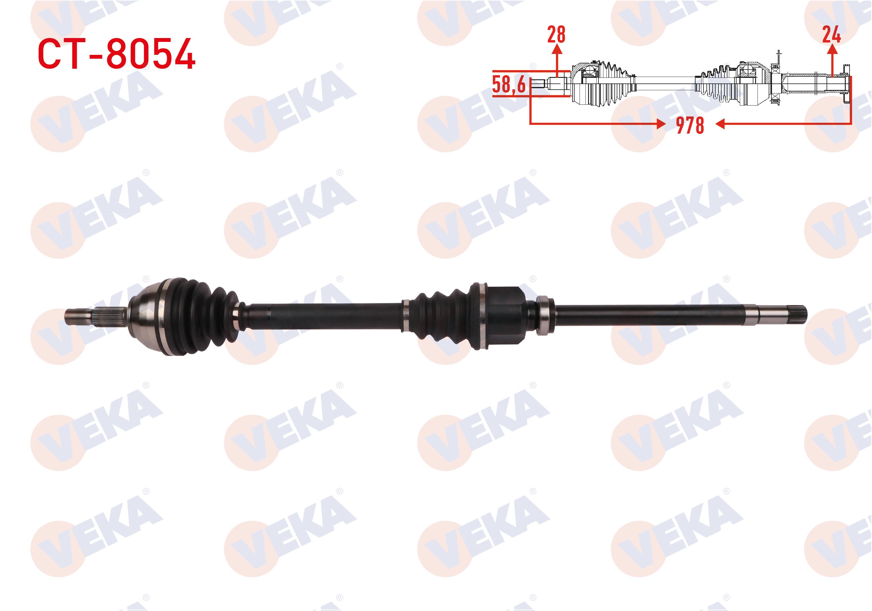 KOMPLE AKS SAG ON UZUNLUK 978mm CITROEN C5 III 1.6 HDI A-T 2008-2015/ PEUGEOT 508 1.6 THP A-T 2010-