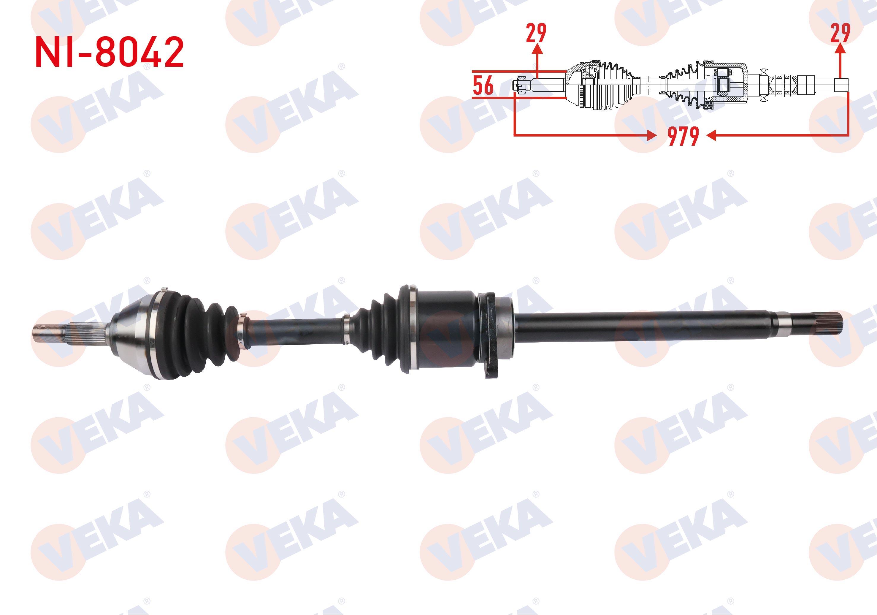 KOMPLE AKS SAG ON UZUNLUK 979mm NISSAN QASHQAI, QASHQAI +2 1.6 dCi 2011-2013