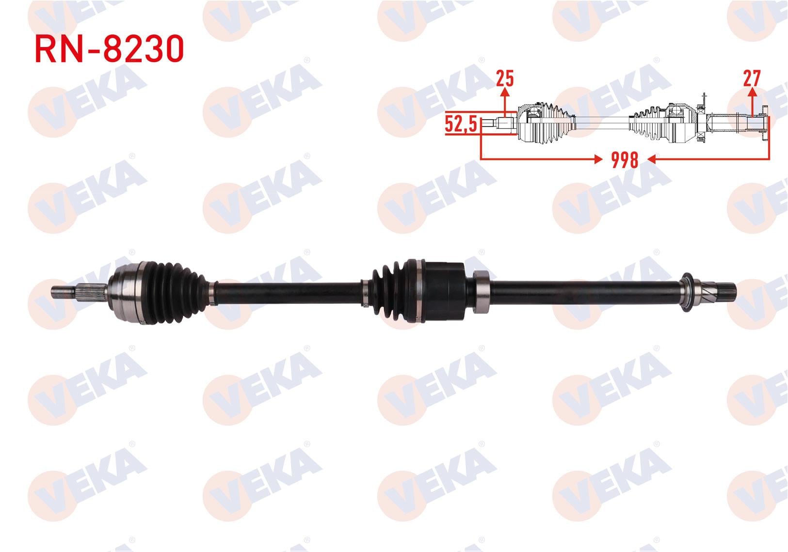 KOMPLE AKS SAG ON UZUNLUK 998mm RENAULT MEGANE IV 1.3 Tce - 1.5 Blue dCi (EURO 6) 7 A-T (SNZ-DW5) 2016-