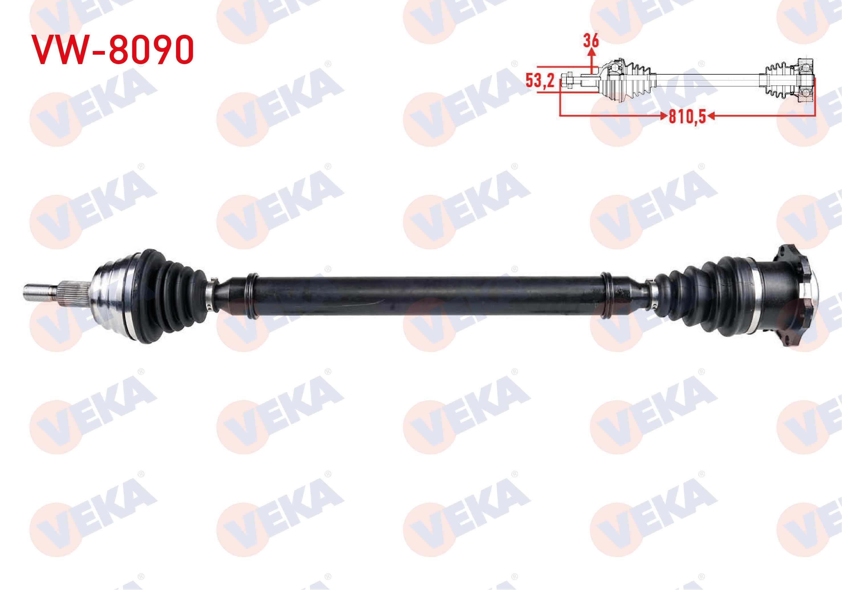 KOMPLE AKS SAG ON VOLKSWAGEN GOLF IV (1J1) 1.6i A-T UZUNLUK 810,5mm 1997-2005