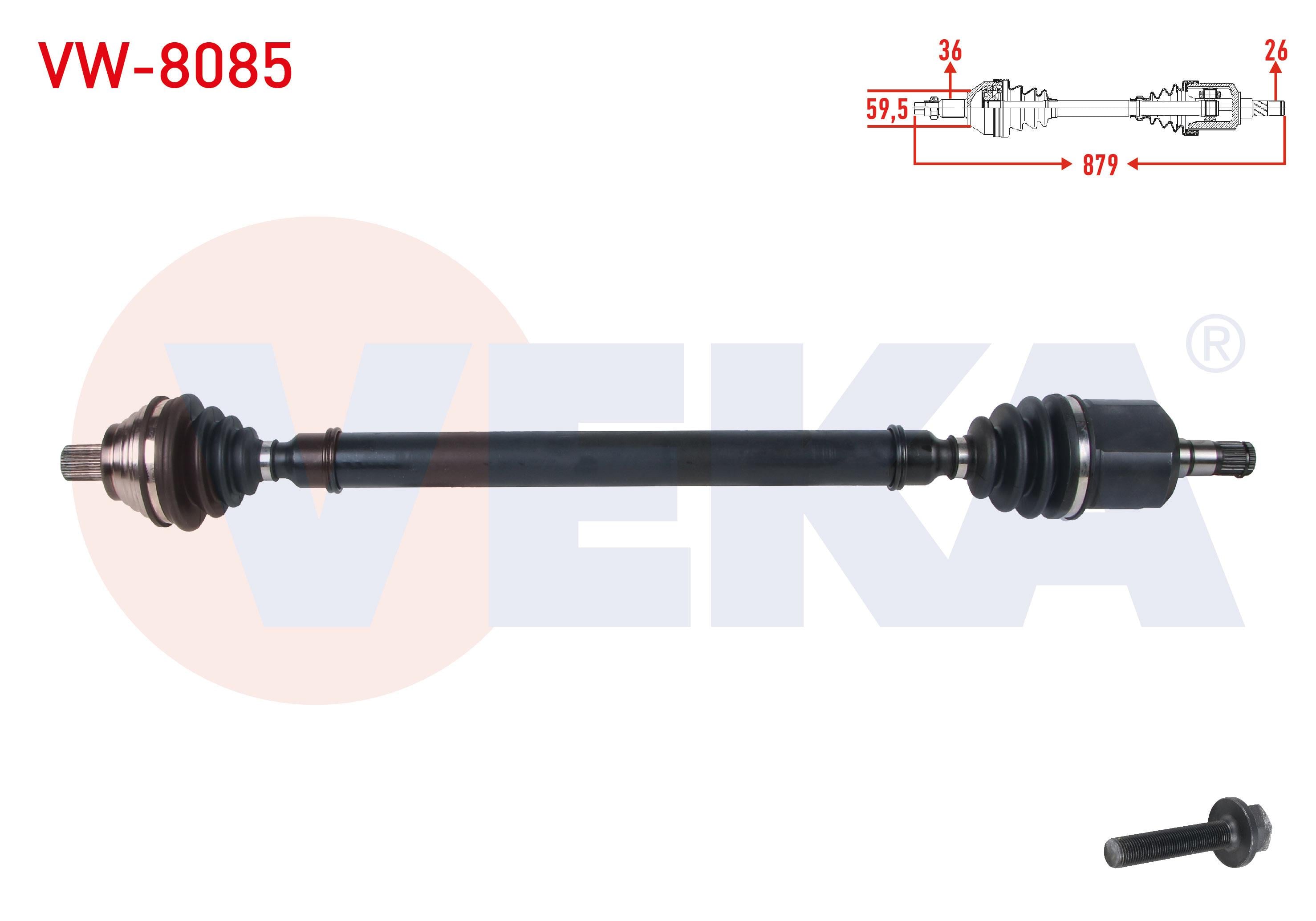 KOMPLE AKS SAG ON VOLKSWAGEN GOLF V (1K1) 1.6i A-T 6 ILERI UZUNLUK 879mm 2003-2009