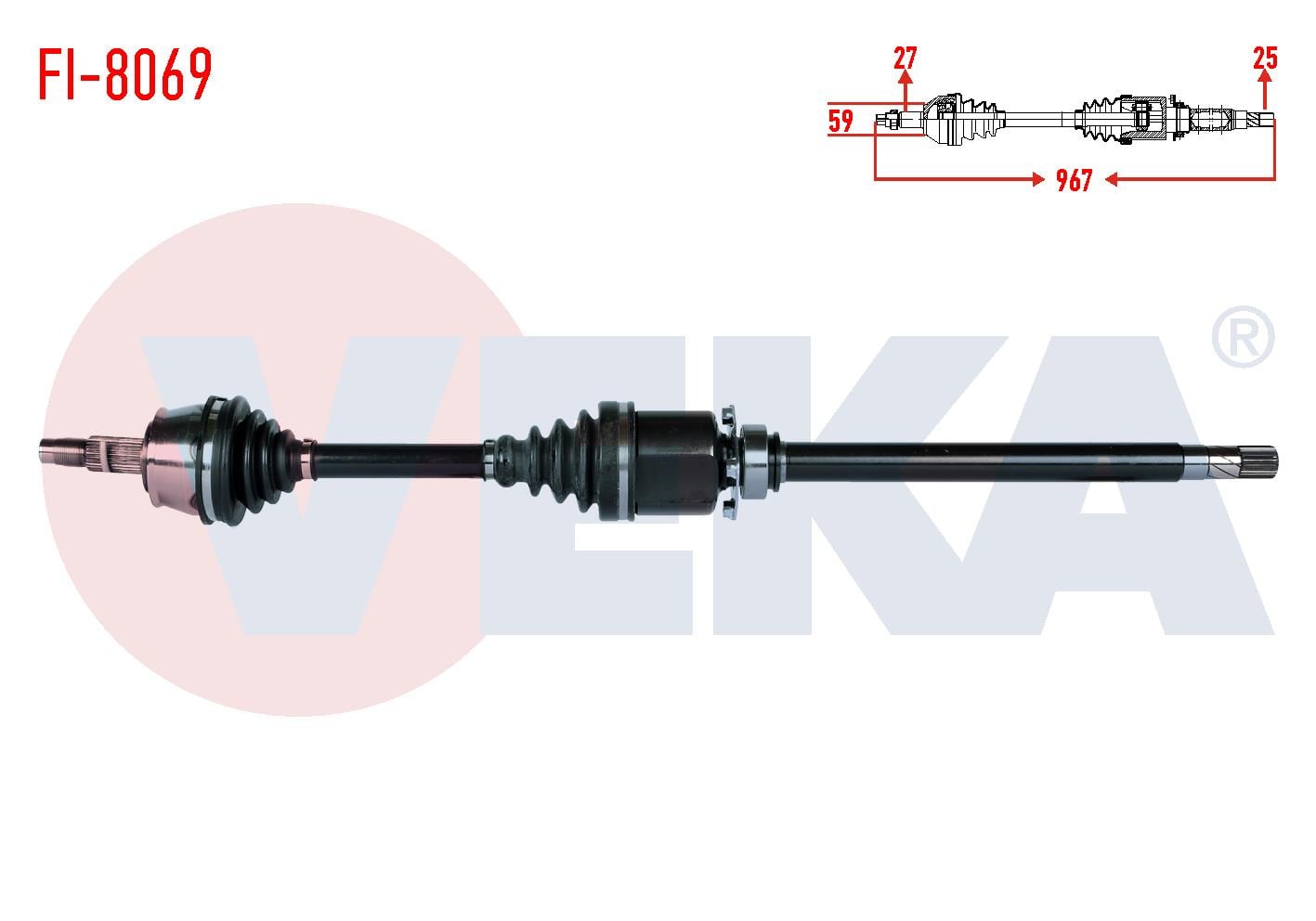 KOMPLE AKS SAG ON FIAT DOBLO MAXI 1.6 MJT UZUNLUK 967mm 2010-