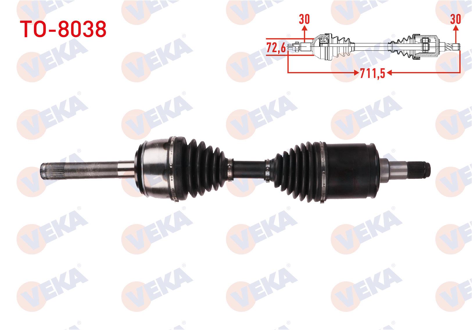 KOMPLE AKS SAG-SOL ON UZUNLUK 711,5mm TOYOTA LAND CRUISER (J1) 4.7 A-T 1998-2007