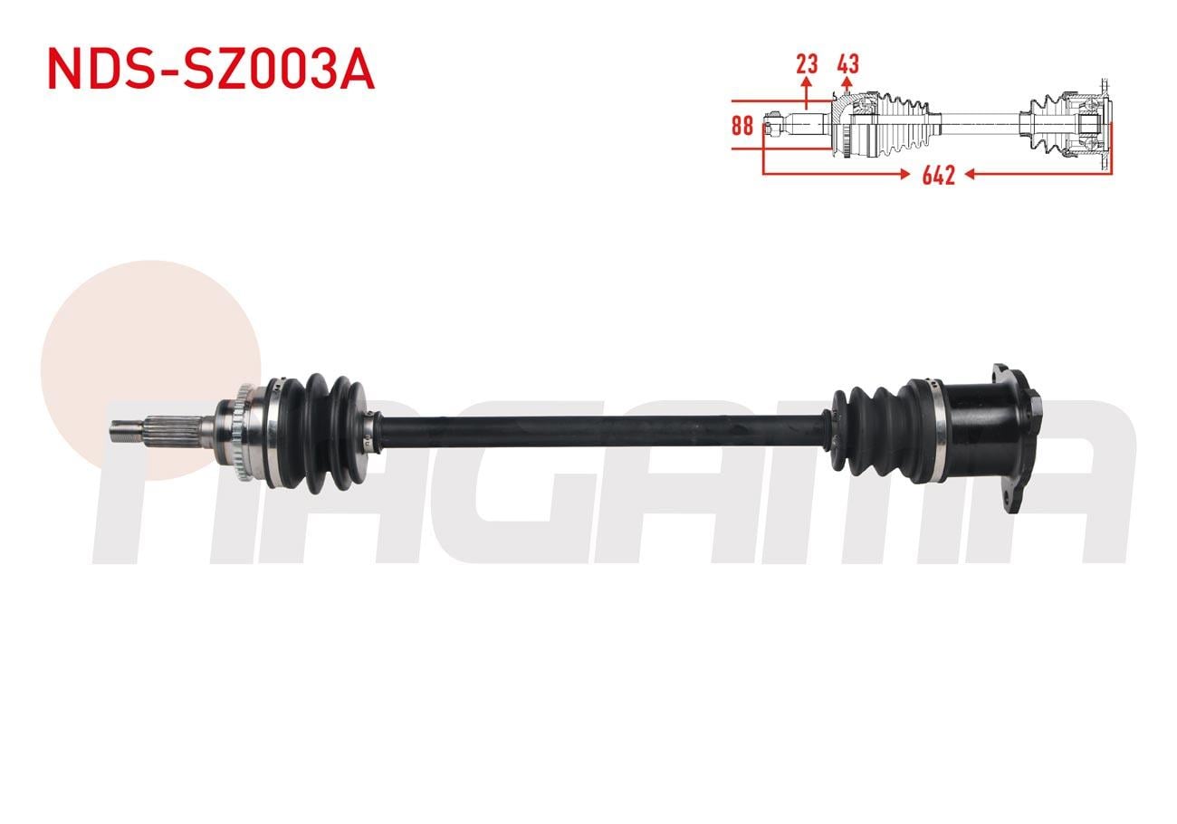 KOMPLE AKS SOL ARKA ABSLI 43 DIS UZUNLUK 642mm SUZUKI SWIFT III (MZ,EZ) 1.3i 4X4 2005-2010
