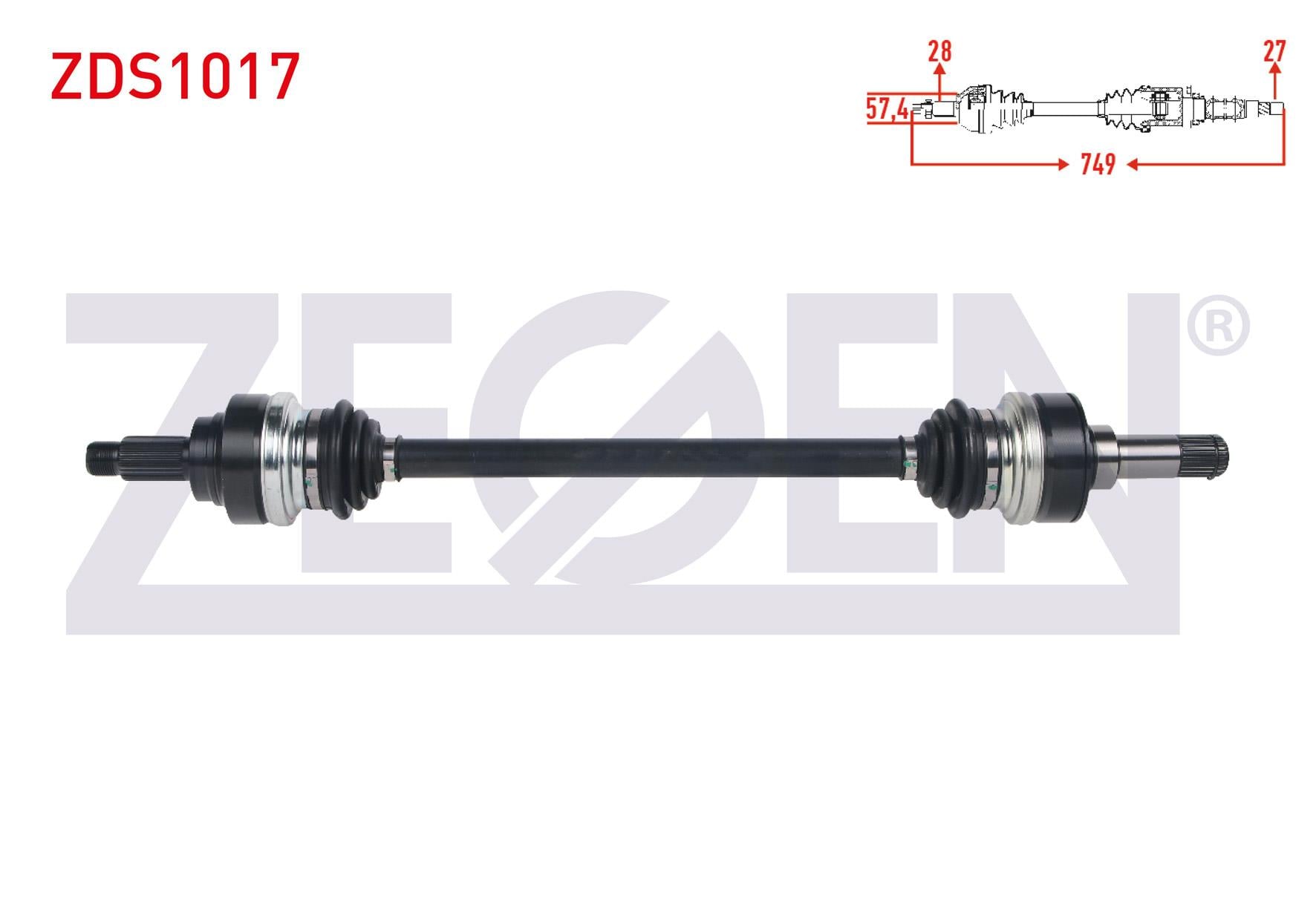 KOMPLE AKS SOL ARKA UZUNLUK 749mm BMW 116i - 118i (F20,F21) 2010- / 316i - 320i (F30) 2011-