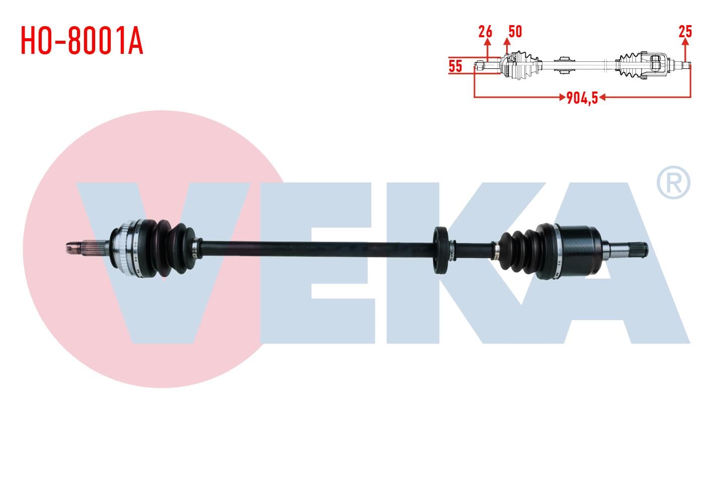 KOMPLE AKS SOL ON  HONDA CIVIC V 1.5i ABSLI 50 DIS UZUNLUK 904,5mm 1992-1995