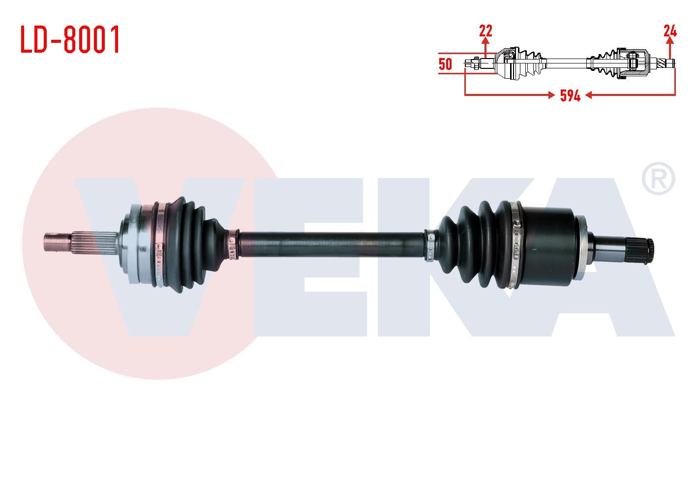 KOMPLE AKS SOL ON 6 BILYALI TIP UZUNLUK 594mm LADA SAMARA 1500 1986-1994 / VEGA 1.5 2000-
