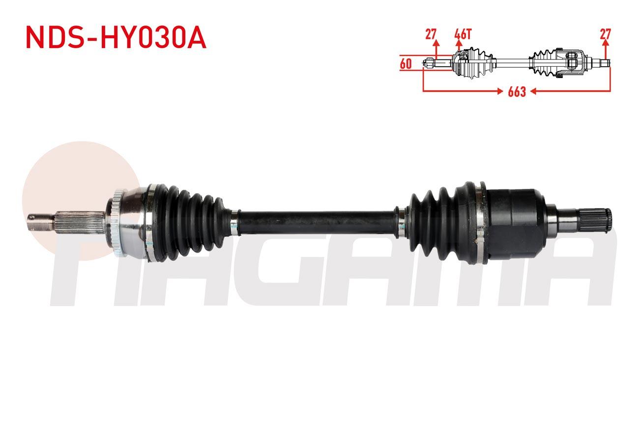 KOMPLE AKS SOL ON ABSLI 46 DIS UZUNLUK 663mm HYUNDAI I30 (FD) 1.6 CRDI M-T 2007-2011