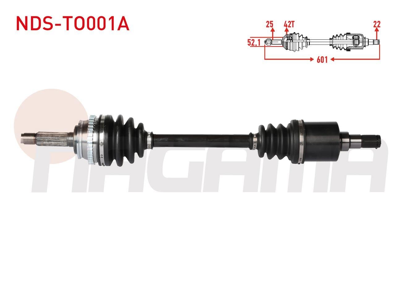 KOMPLE AKS SOL ON ABSLI 48 DIS UZUNLUK 599,5mm TOYOTA COROLLA (_E10_) 1.6 1992-1997 / COROLLA (_E11_) 1.6i 16v 1997-2002