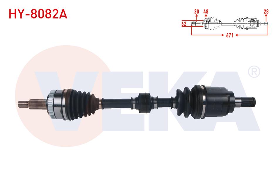 KOMPLE AKS SOL ON ABSLI 48 DIS UZUNLUK 671mm HYUNDAI IX35 2.0 CRDI A-T 2010- / KIA SPORTAGE 2.0 CRDI A-T 2010-