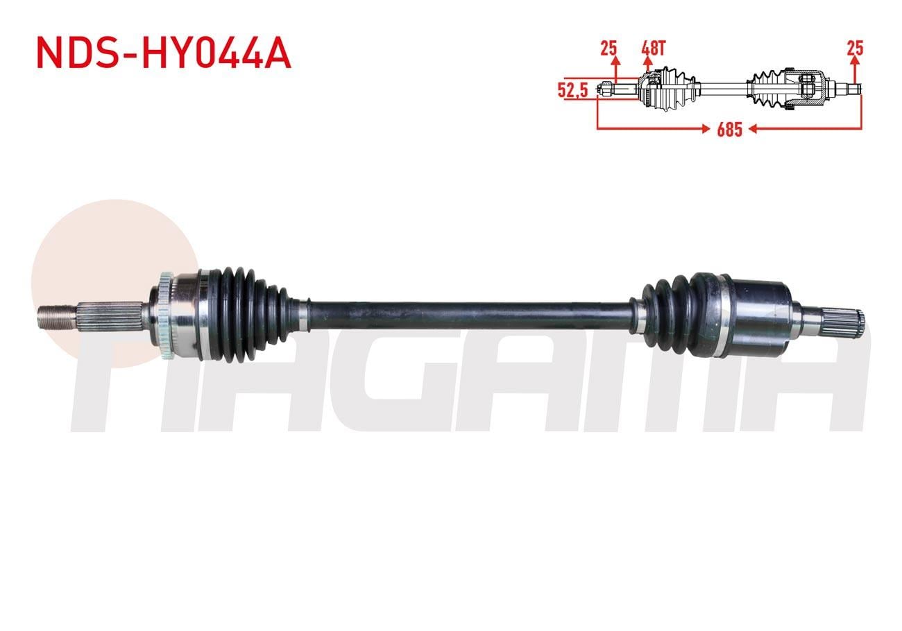 KOMPLE AKS SOL ON ABSLI 48 DIS UZUNLUK 685mm HYUNDAI I20 (GB) 1.2 2015-