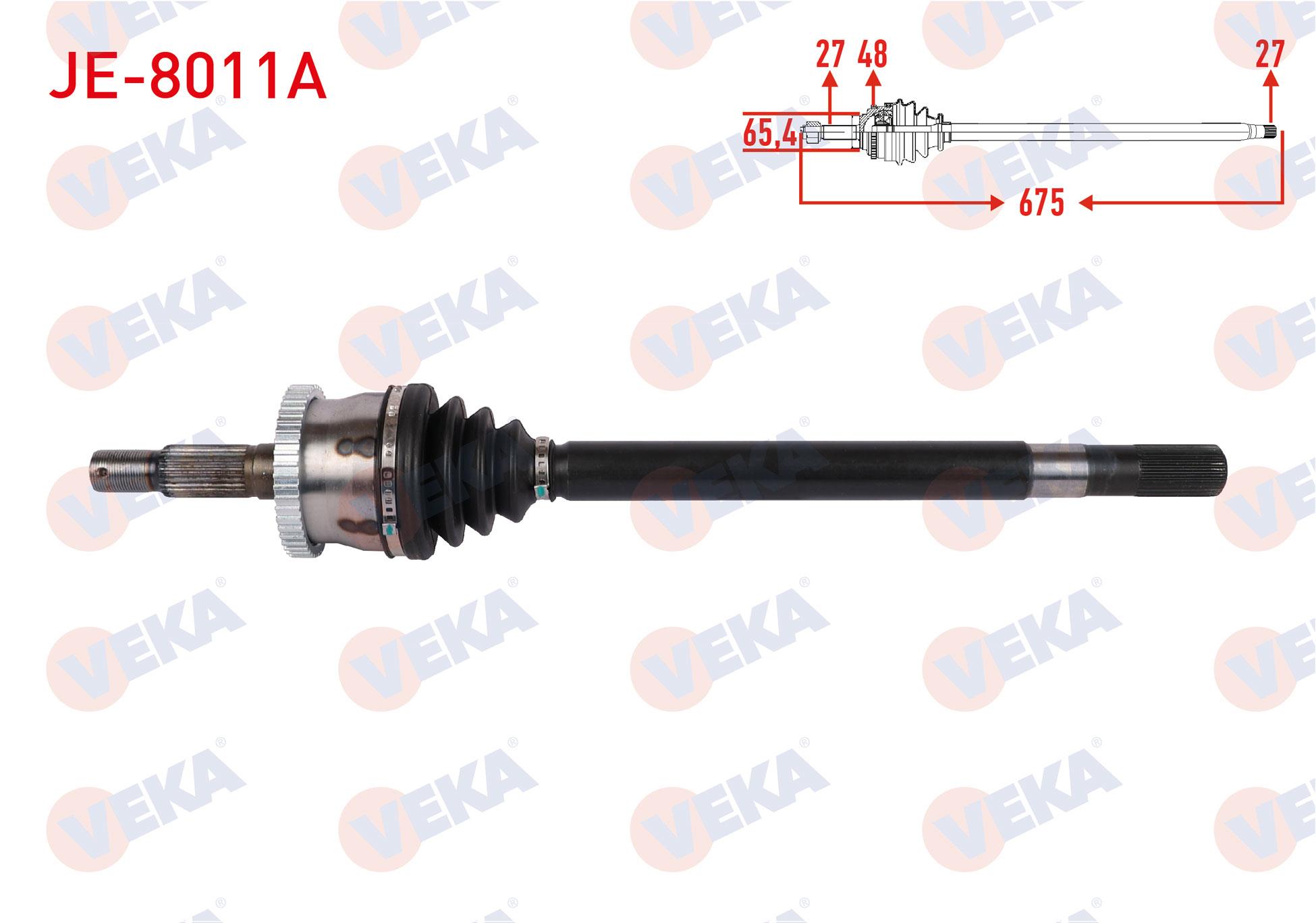 KOMPLE AKS SOL ON ABSLI 48 DIS UZUNLUK 675mm JEEP GRAND CHEROKEE II 2.7 CRD - 3.1 TD - 4.7 V8 4X4 A-T/M-T 1999-2005