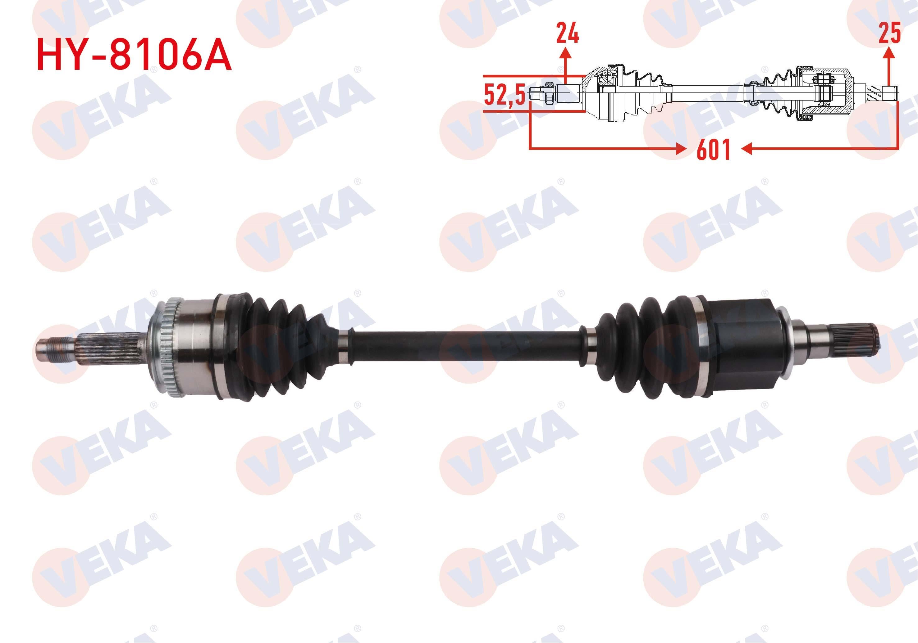 KOMPLE AKS SOL ON ABSLI 48 DIS UZUNLUK 601mm HYUNDAI I10 (PA) 1.2i A-T 2008-2013
