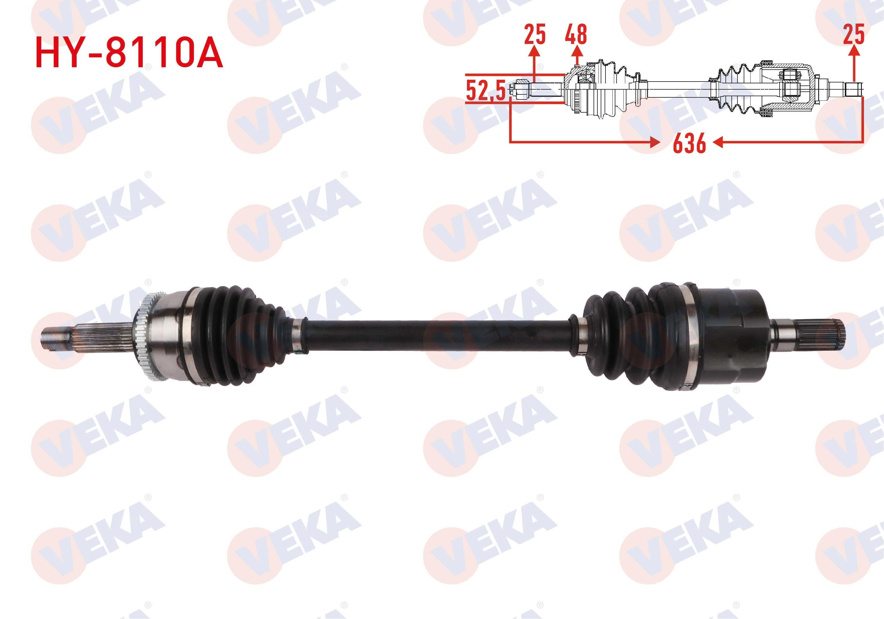 KOMPLE AKS SOL ON ABSLI 48 DIS UZUNLUK 636mm HYUNDAI ACCENT BLUE 1.4 CVVT A-T 2010-