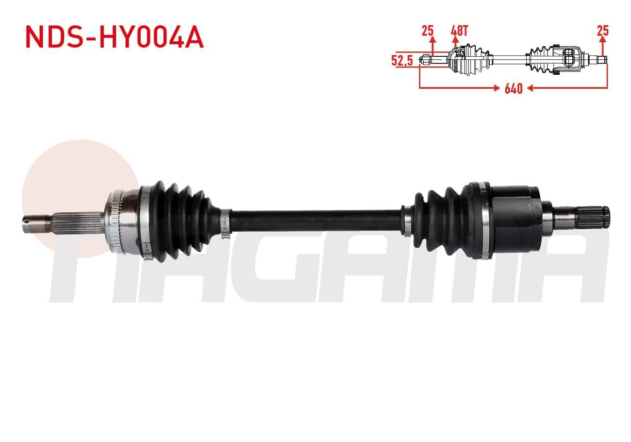 KOMPLE AKS SOL ON ABSLI 48 DIS UZUNLUK 640mm HYUNDAI ACCENT ERA 1.4i 16v - 1.6 CVVT 2006-2012