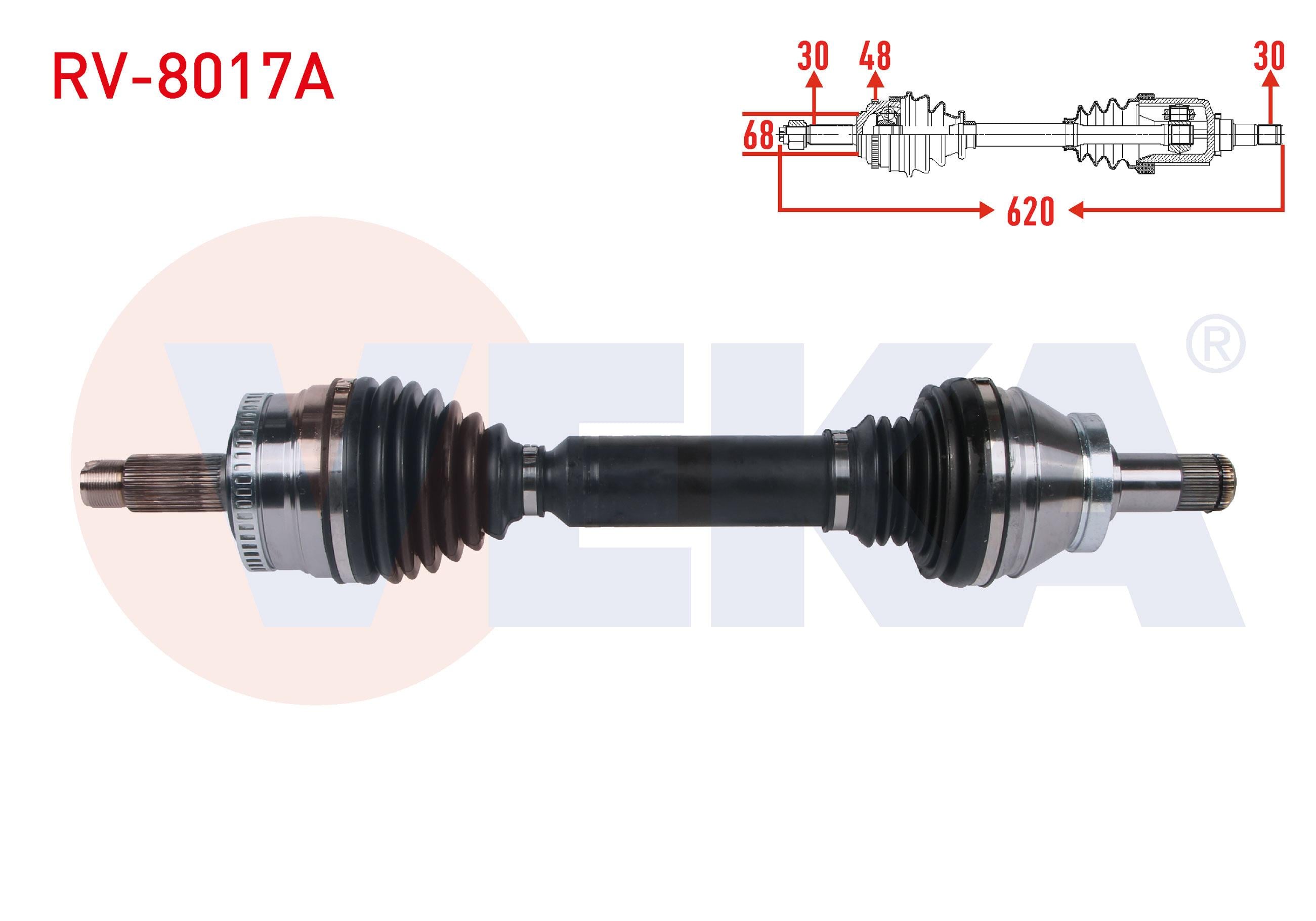 KOMPLE AKS SOL ON ABSLI 48 DIS UZUNLUK 620mm LAND ROVER RANGE ROVER III 3.0 TD - 3.6 TD - 4.4 A-T 2002-2012