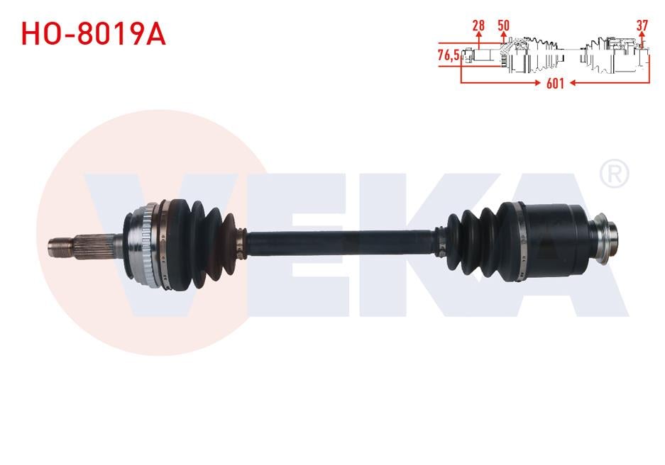 KOMPLE AKS SOL ON ABSLI 50 DIS UZUNLUK 601mm HONDA CR-V I 2.0i 16v A-T/M-T 1995-2002