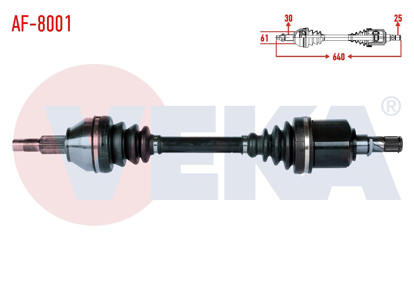 KOMPLE AKS SOL ON ALFA ROMEO 159 (939) 1.9 JTDM M-T UZUNLUK 640mm 2006-2011