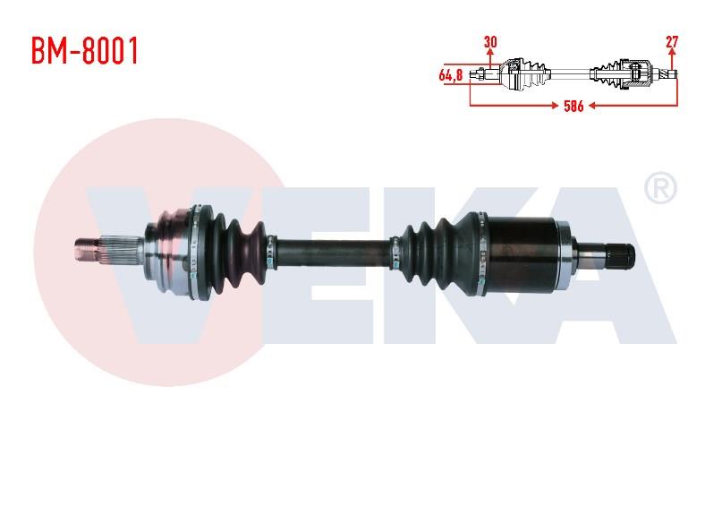 KOMPLE AKS SOL ON BMW X5 (E53) 3.0 D UZUNLUK 586mm 2000-2007 304495