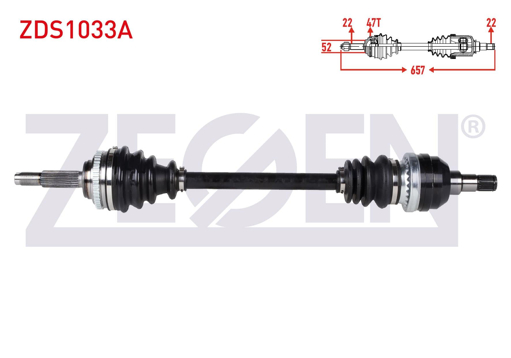 KOMPLE AKS SOL ON CHEVROLET AVEO (T250) 1.2 16v DOCH ABSLI 47 DIS M-T UZUNLUK 657mm 2006-2011