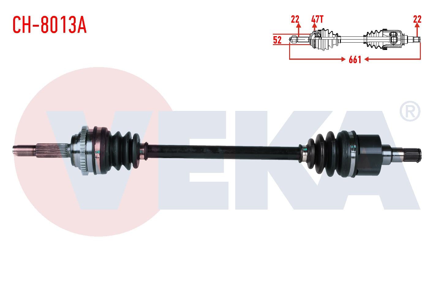 KOMPLE AKS SOL ON CHEVROLET AVEO (T250) 1.2 8v SOCH ABSLI 47 DIS M-T UZUNLUK 661mm 2006-2011