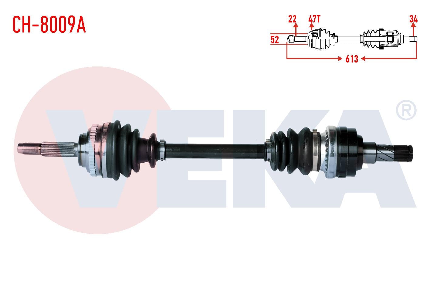 KOMPLE AKS SOL ON CHEVROLET KALOS (T200) 1.4 ABSLI 47 DIS M-T UZUNLUK 613mm 2003-2008