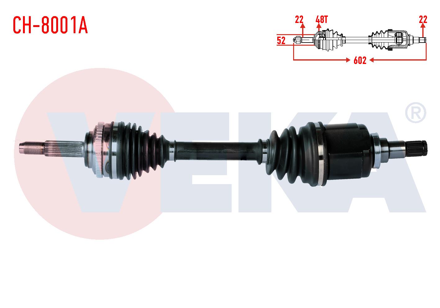KOMPLE AKS SOL ON CHEVROLET KALOS (T200) 1.4 A-T ABSLI 48 DIS UZUNLUK 602mm 2003-2008