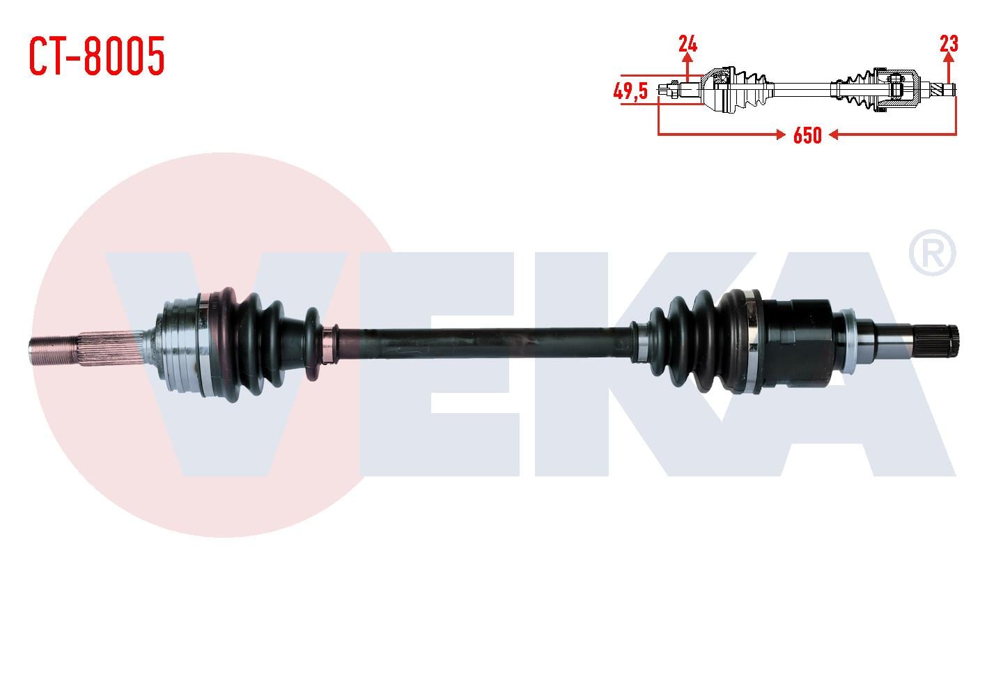 KOMPLE AKS SOL ON CITROEN C1 (PM_, PN_) 1.0 UZUNLUK 650mm 2005-2015
