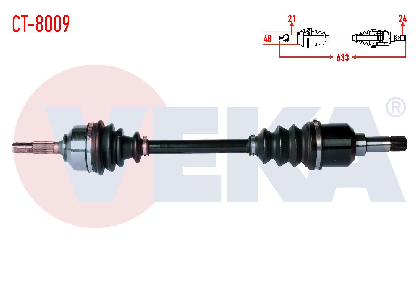 KOMPLE AKS SOL ON CITROEN C3 (FC) 1.4 HDI BE SANZIMAN M-T UZUNLUK 633mm 2002-2009